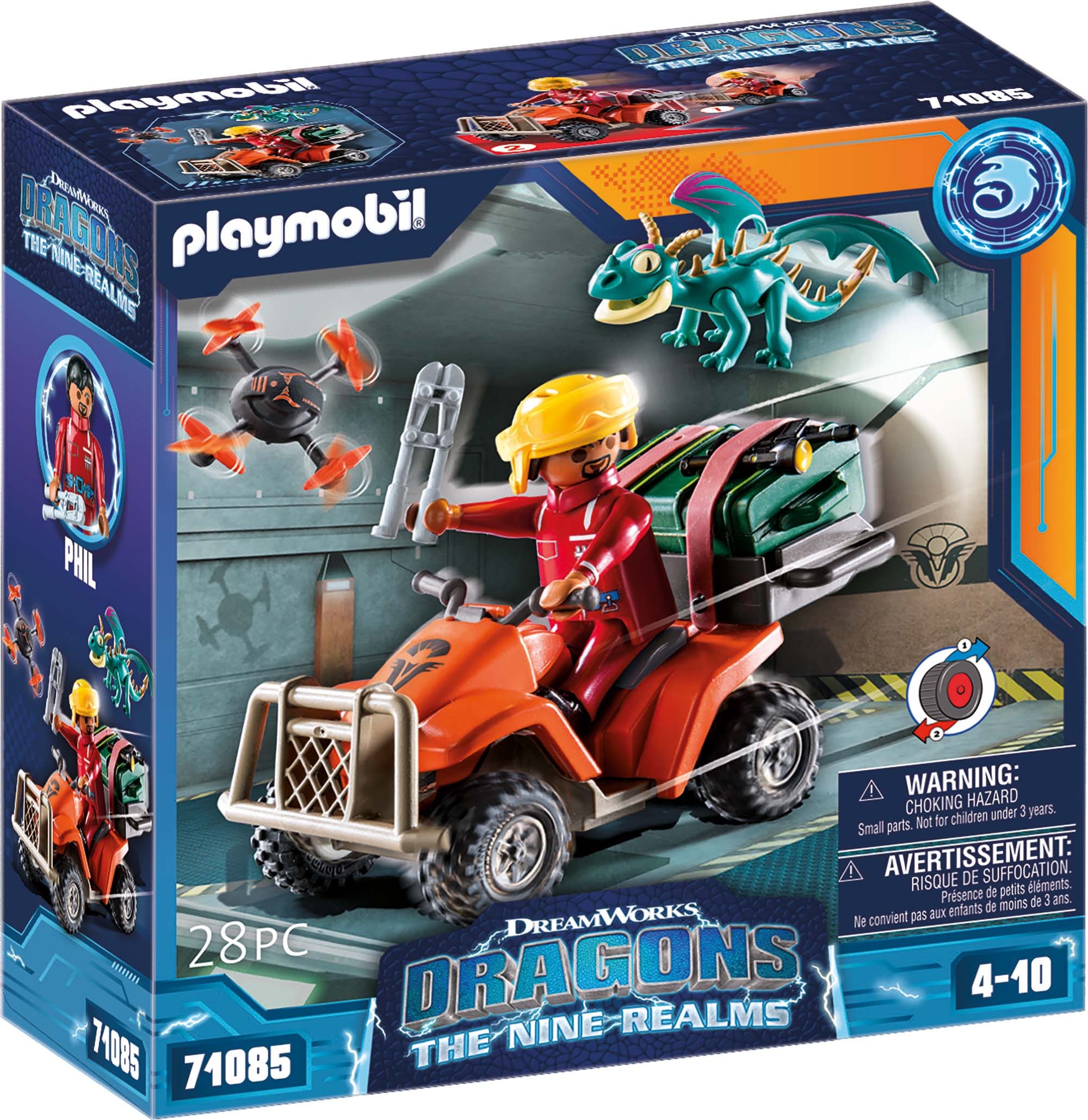 Playmobil® Konstruktions-Spielset »Dragons: The Nine Realms - Icaris Quad & Phil (71085)«, (28 St.), Made in Europe