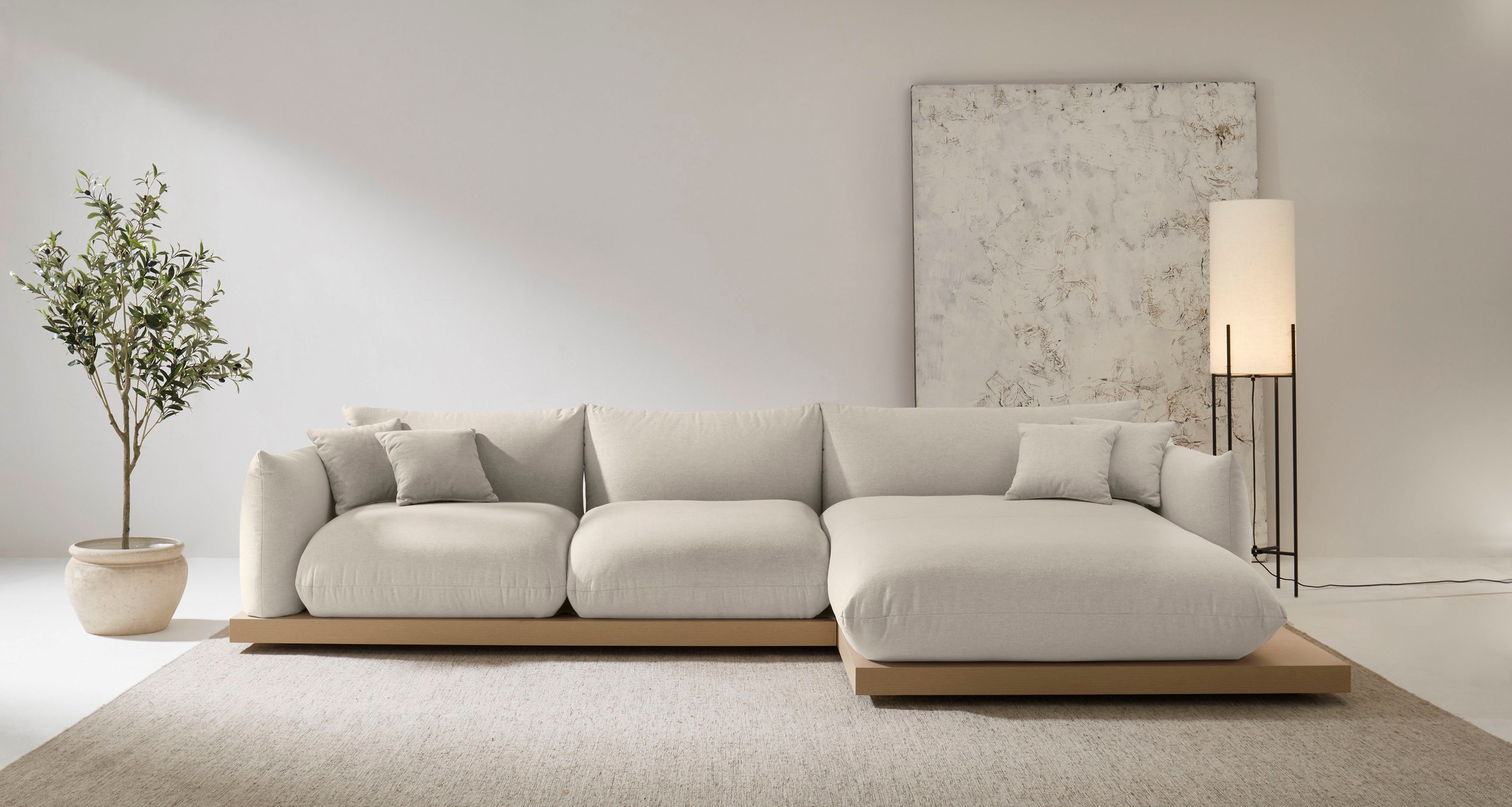 OTTO home Ecksofa »Kalix, Polsterecke mit kräftigem Holz-Plateau, moderne C günstig online kaufen