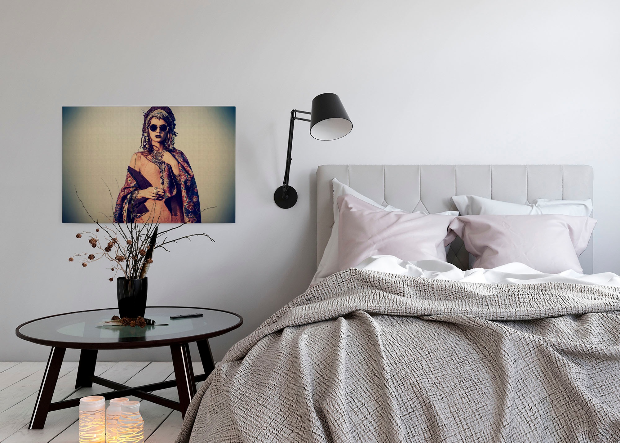 A.S. Création Leinwandbild »la bohème«, Kunst-Personen-Kinder, (1 St.), Keilrahmen Bild Boho Stil Frau Leinwand-Bild Wohnzimmer modern Kinder