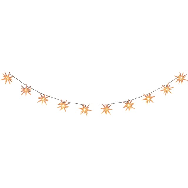 näve LED-Lichterkette »3D-Sterne, Weihnachtsdeko«, 10 St.-flammig, mit Timer  in weiß gefrostet aus Kunststoff Länge 165cm online bestellen