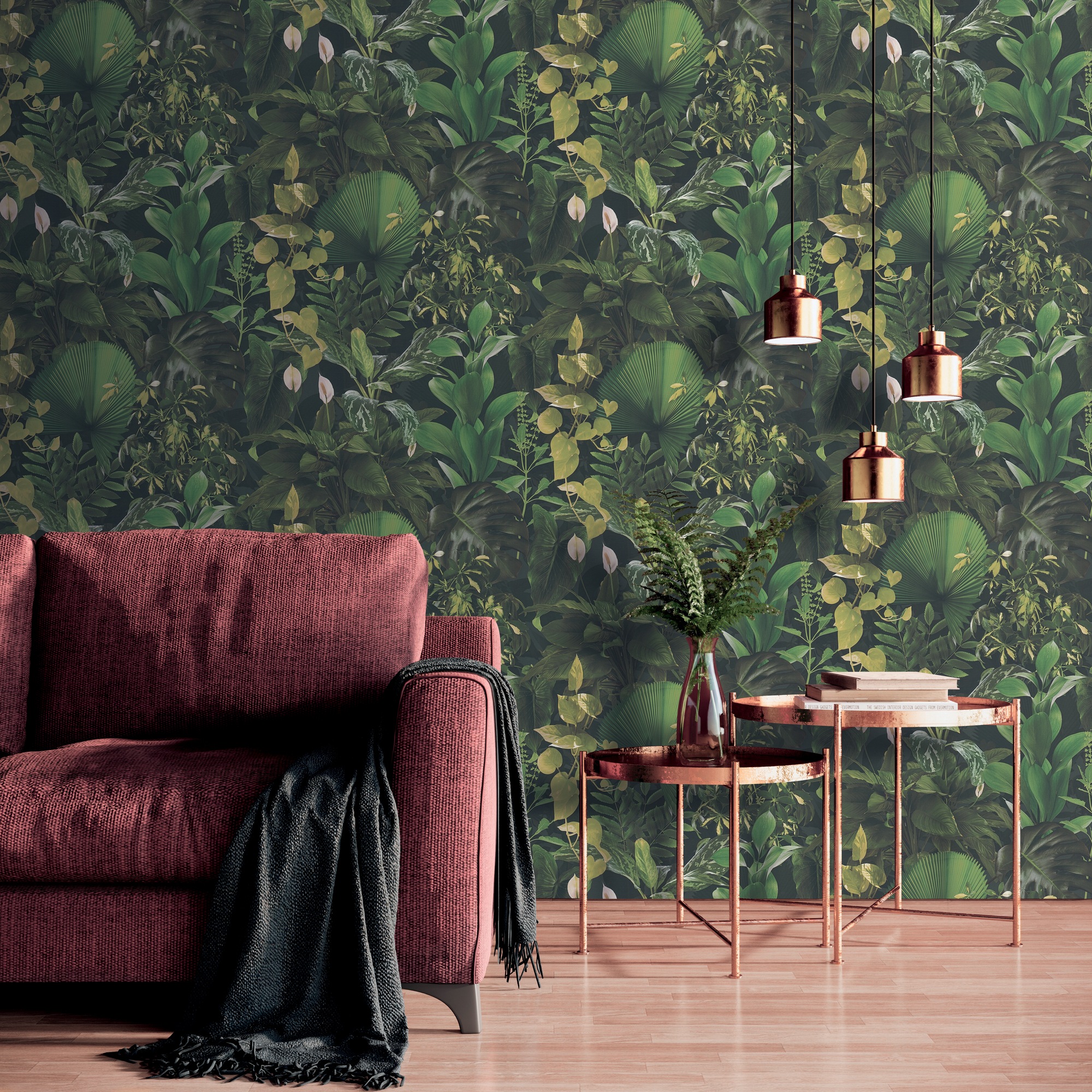A.S. Création Vliestapete »PintWalls II Dschungel-Tapete Mustertapete Pflanzen Natur«, matt, Vliestapete floral für Schlafzimmer Küche Wohnzimmer Dschungel Design