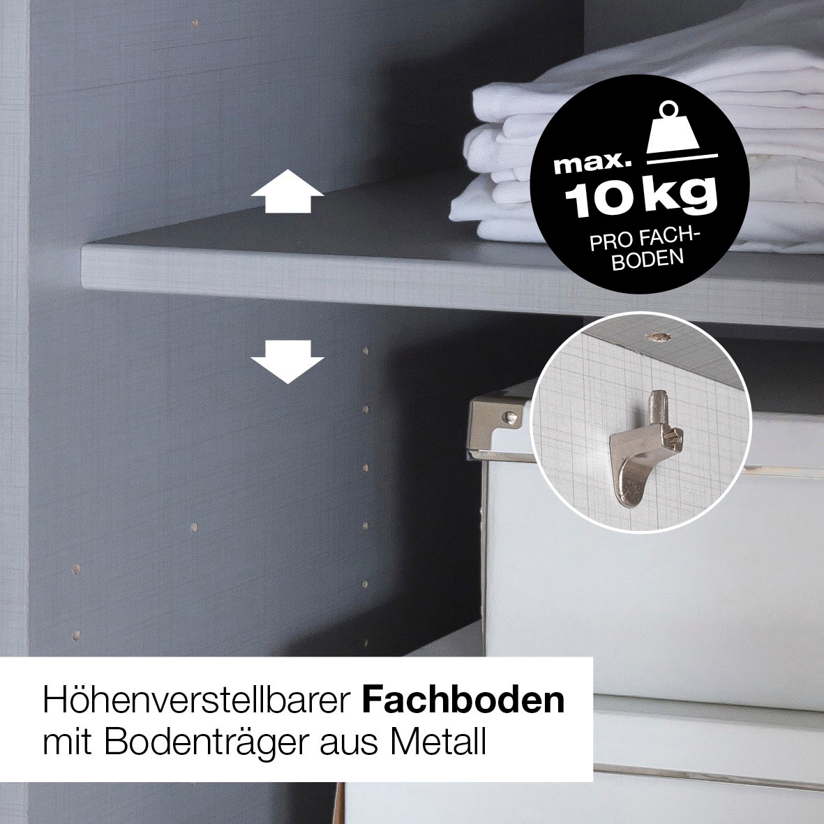 Wimex Drehtürenschrank »Kleiderschrank London, in den Breiten 180cm, 225cm oder 270cm« mit verschiedenen Griffen in goldfarben, silberfarben oder schwarz,  wahlweise mit Basic- oder Premium-Ausstattung erhältlich