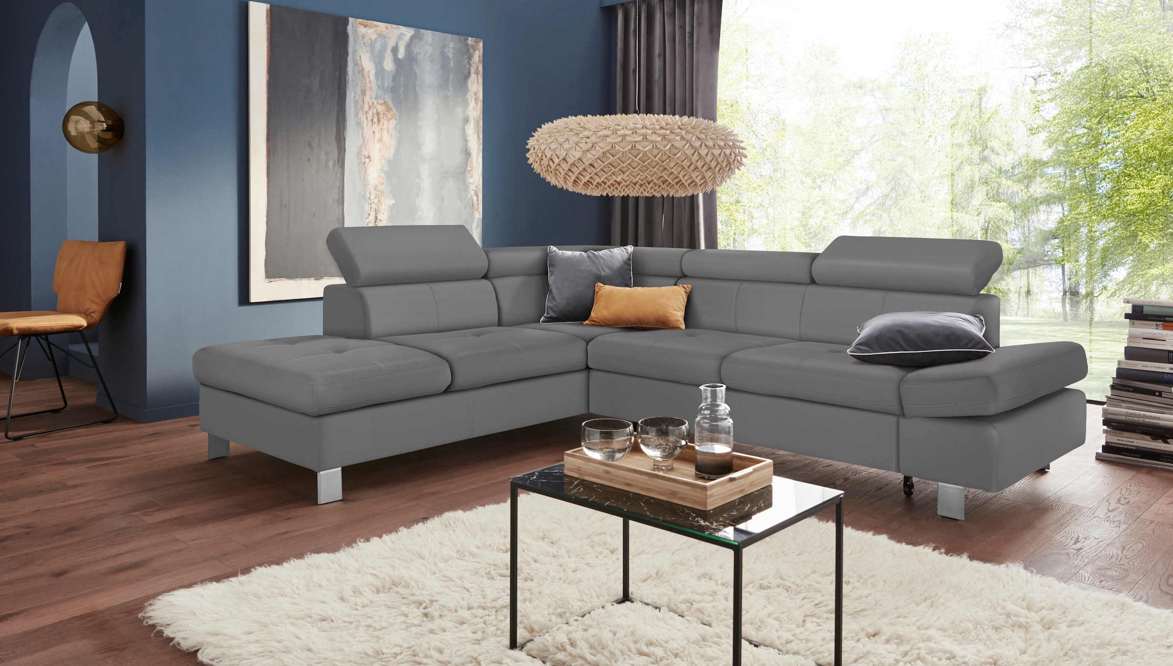 exxpo - sofa fashion Ecksofa »Fiji, L-Form« mit Kopf- bzw. Rückenverstellung, wahlweise mit Bettfunktion