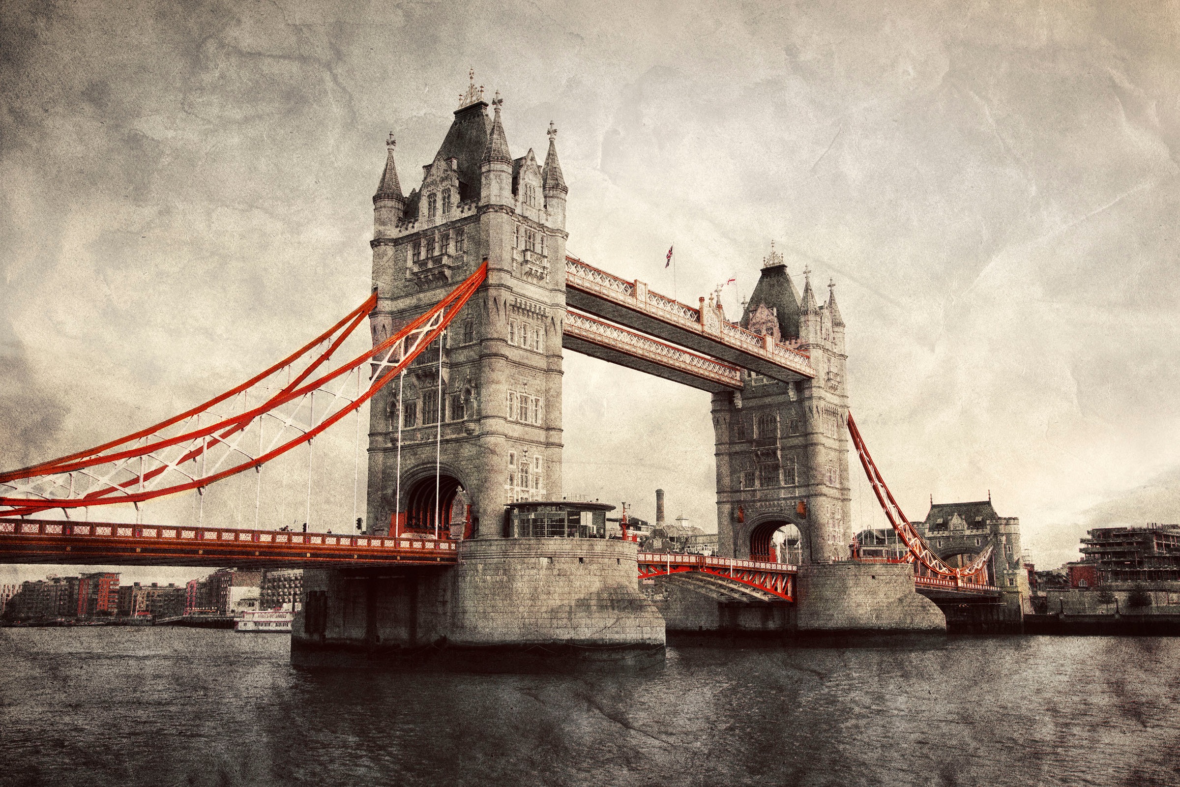 queence Leinwandbild »Tower Bridge«, London-Schwarz-Weiß-Kunst-Modern-Brück günstig online kaufen