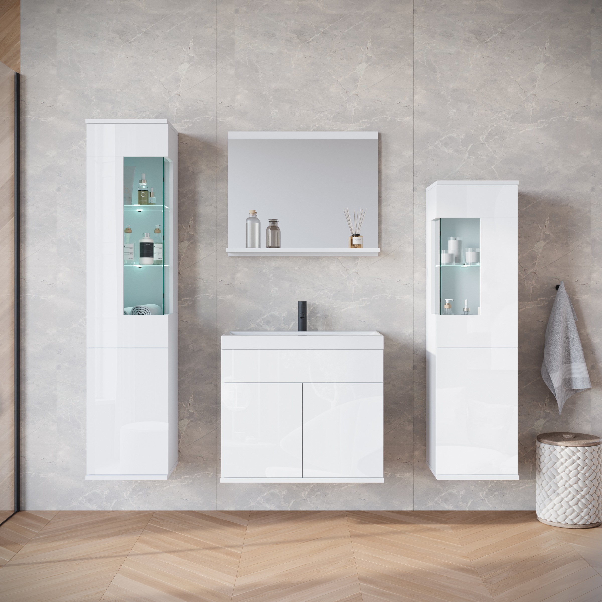 INOSIGN Badmöbel-Set »Kenia«, (Set, 5 St.), Modernes Badmöbel-Set mit viel günstig online kaufen