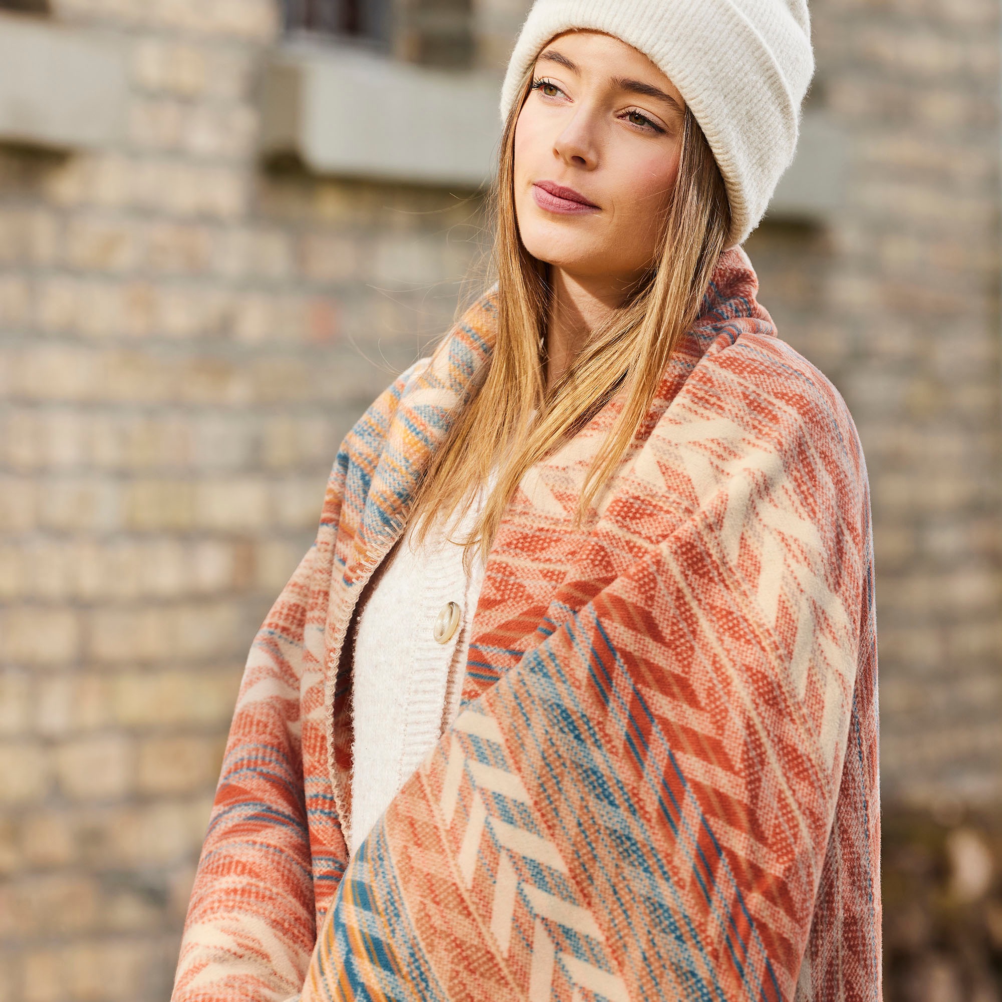 IBENA Wohndecke »Jacquard Decke Hurghada GOTS«, mit buntem Zick-Zack-Muster