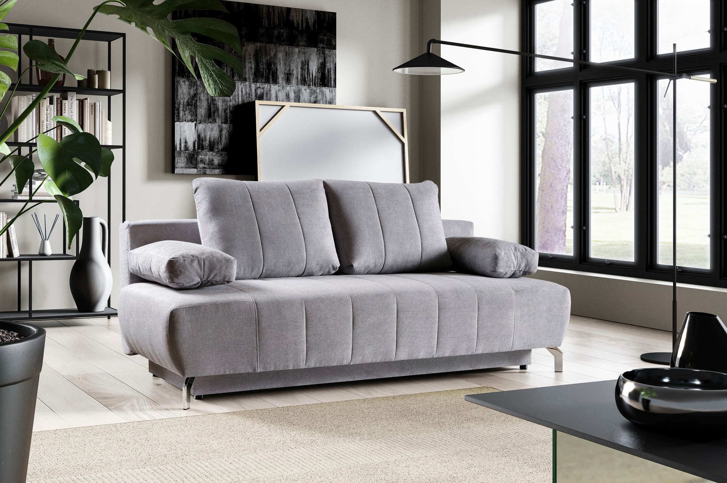 WERK2 Schlafsofa »Troya«, 2-Sitzer Sofa und Schlafcouch mit Federkern & Bettkasten
