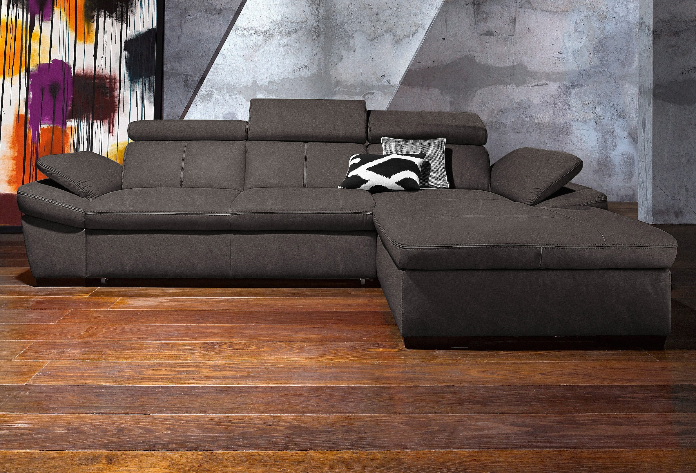 exxpo - sofa fashion Ecksofa »Salerno, Funktionssofa, Breite 280cm, hoher S günstig online kaufen