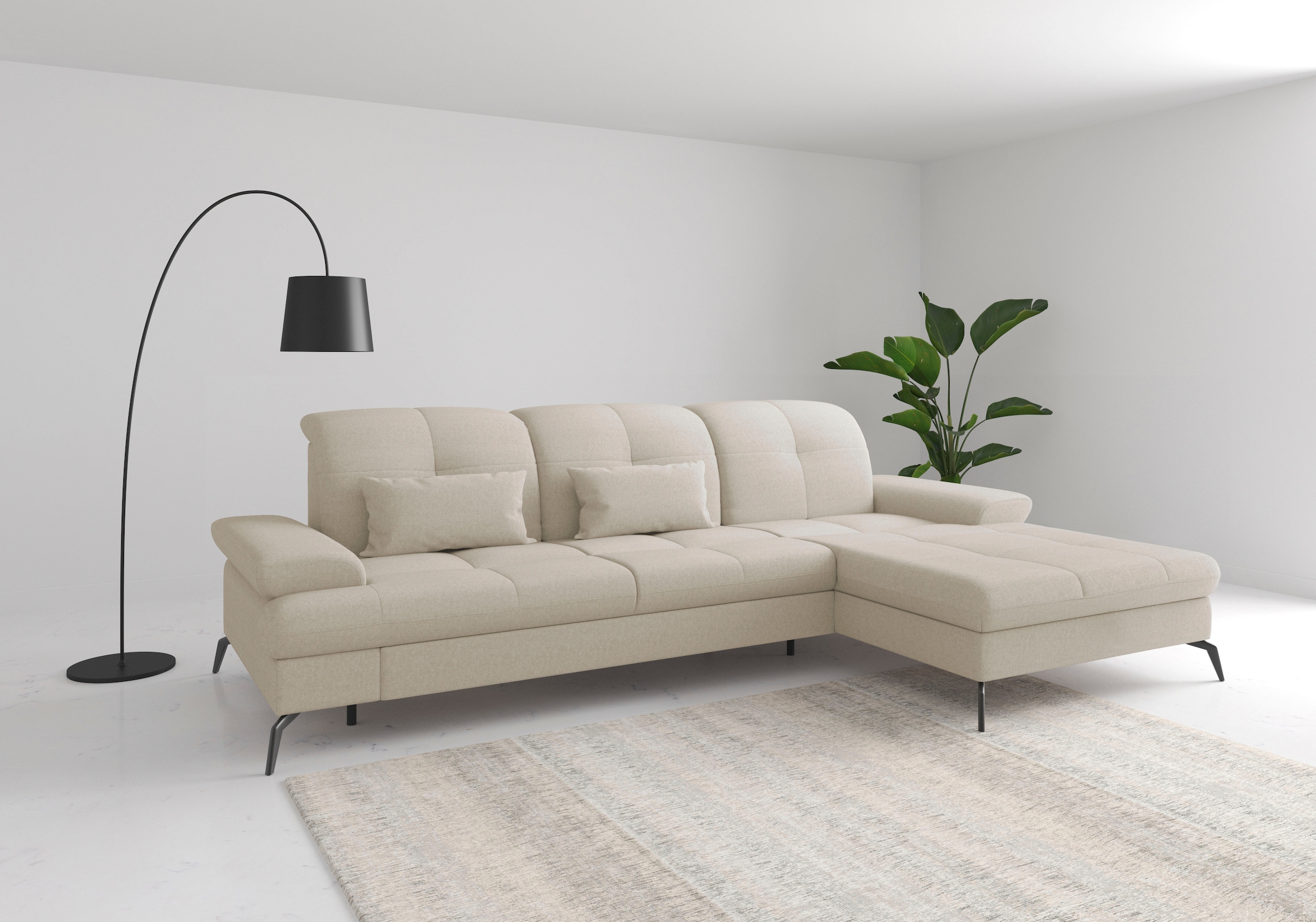 sit&more Ecksofa »Amica, L-Form, inkl. Sitztiefenverstellung & Armteilverstellung« wahlweise mit Bettfunktion, Bettkasten und Kopfteilverstellung