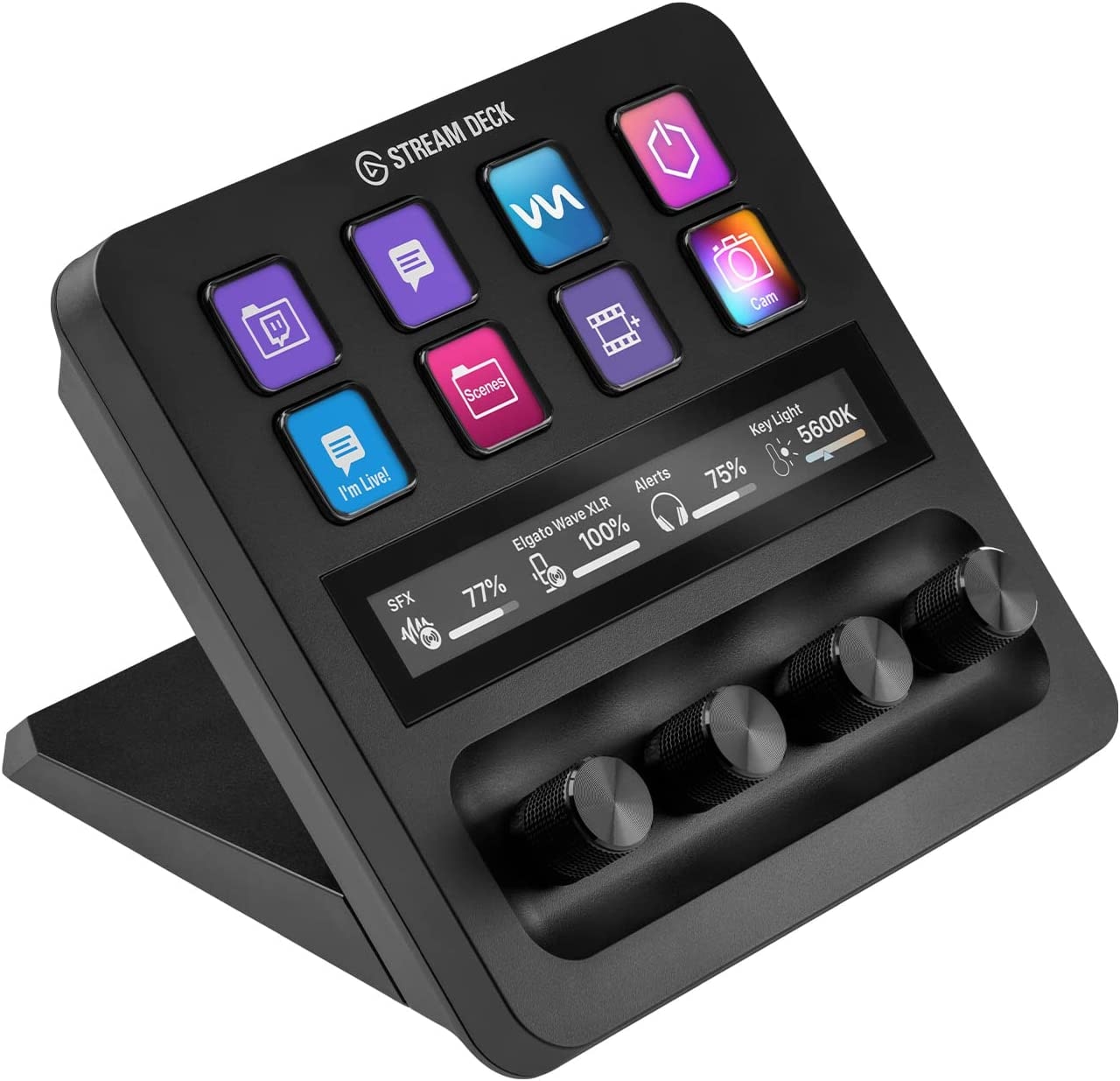Streaming-Box »Stream Deck +«, Backlit, Hotkeys and Media Keys, Integrated Stand,...