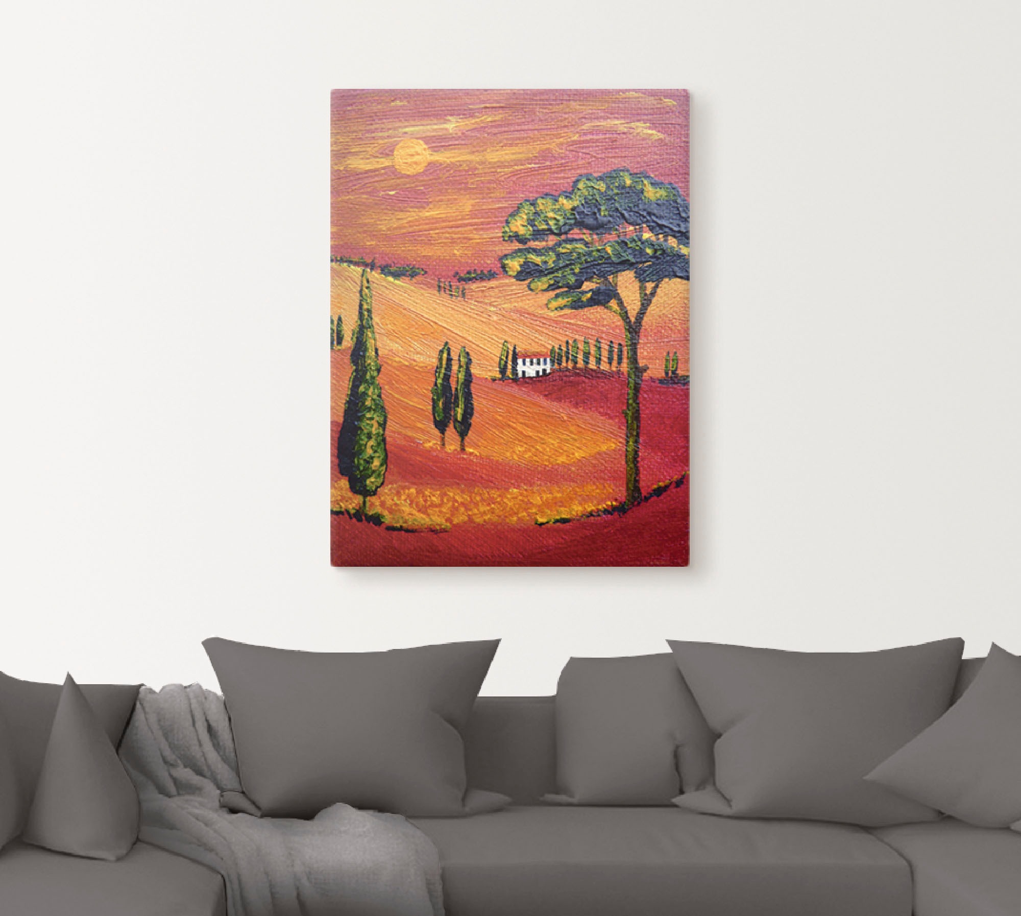 Artland Leinwandbild »Irgendwo in der Toskana/Toscana« Sonnenaufgang & -unt günstig online kaufen