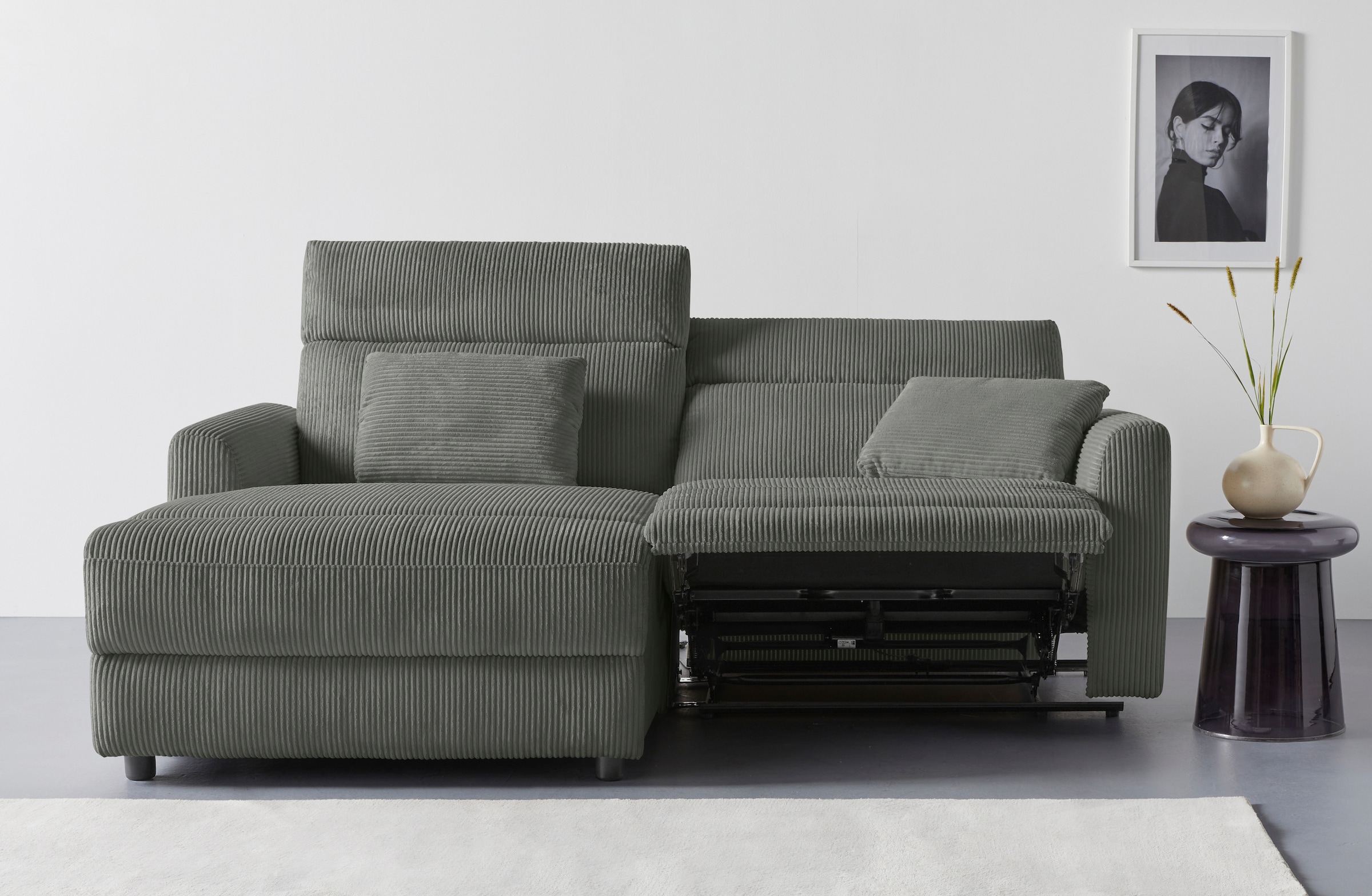 OTTO home Ecksofa »JENNA L-Form,  209cm - OTTO. Verlässliche Qualität.« manuelle o. elektrische Relaxfunktion, USB A/C, weicher Sitz, Cord.
