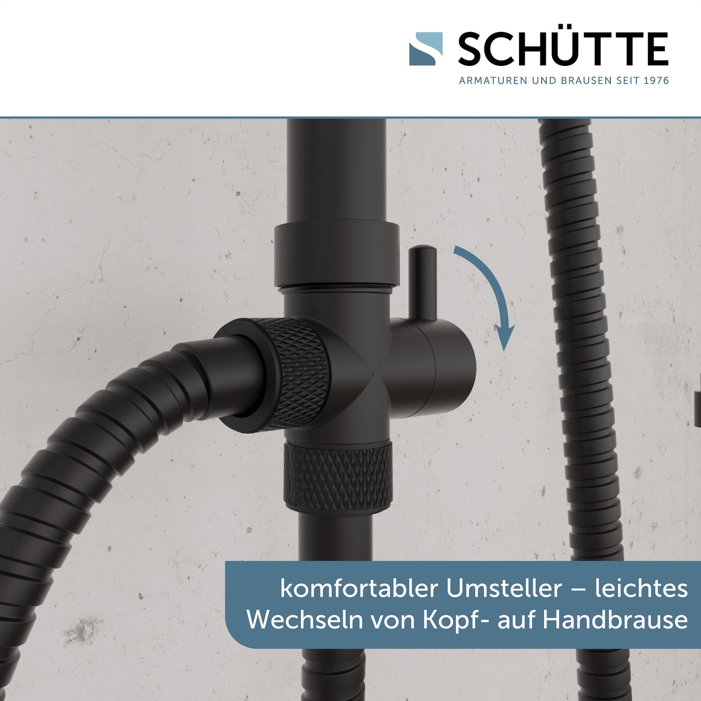 Schütte Duschsystem »TOKYO Überkopfbrause-Set, Schwarz matt«, (10 tlg.), matt schwarz