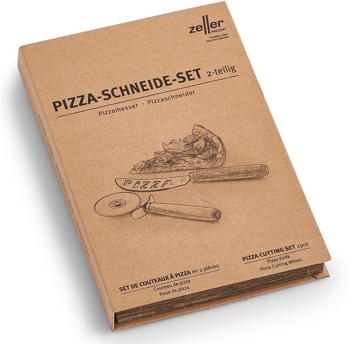 Zeller Present Pizzaschneider, (Set, 2 tlg., inkl. Geschenkbox), für Pizzaliebhaber