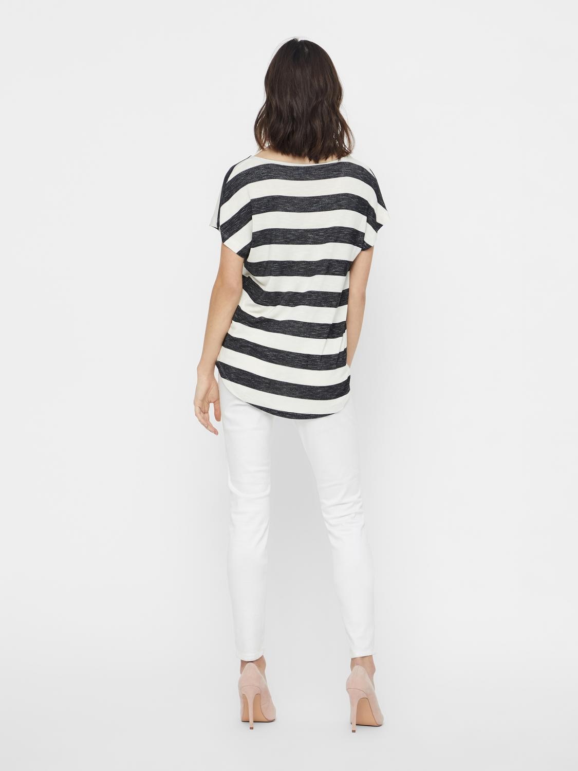 Vero Moda Kurzarmshirt »VMWIDE STRIPE SL TOP GA JRS NOOS« Viskosemischung