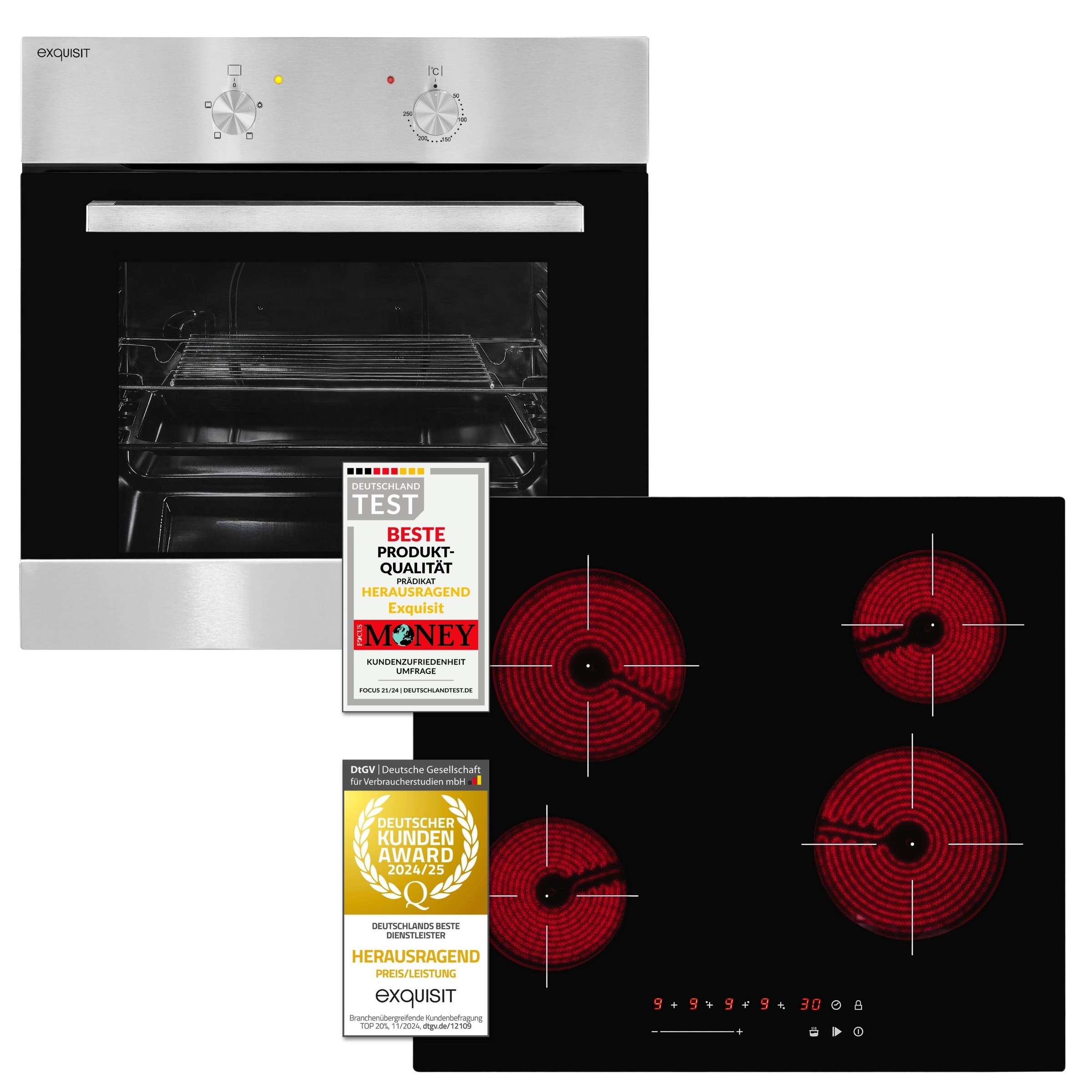 exquisit Backofen-Set »EBE 555-1.1« Set, 2 Stk. tlg. Schmelzen, Warmhalten günstig online kaufen