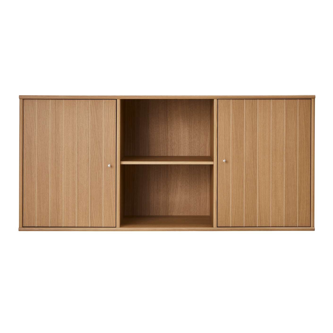 Hammel Furniture Sideboard »Mistral, Hochwertig Schrank, hängend/stehend, mit 2 gerillten Türen«, und 3 verstellbare Einlegeböden, B: 132 cm, anpassungsbar Designmöbel