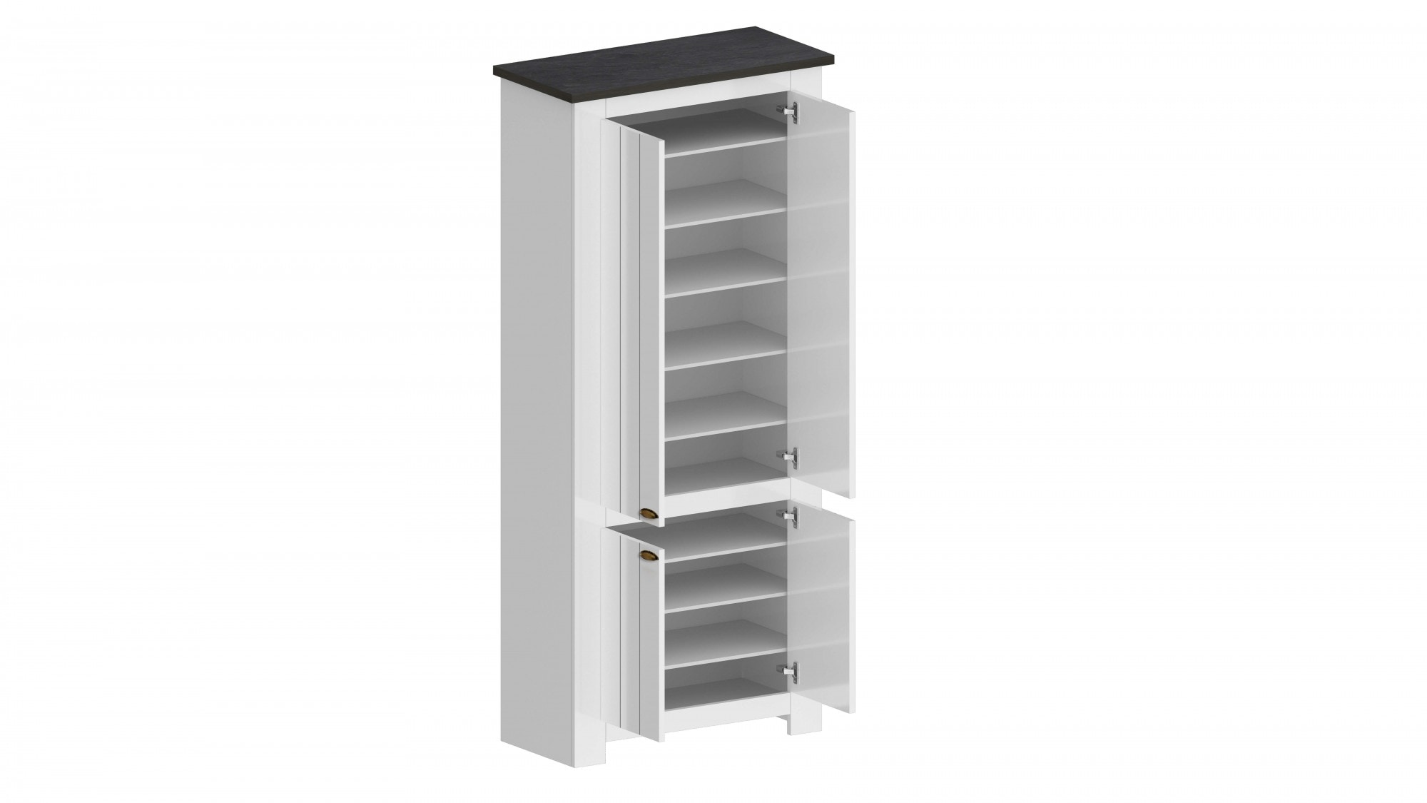 INOSIGN Schuhschrank »FIGO, Made in Italy – Schuhkommode,Schuhregal für ca. 40 Paar Schuhe«, (1 St.), 4-Türig, Siebdruck-dekorative Fräsungen, 10 Fächer, Höhe 200 cm
