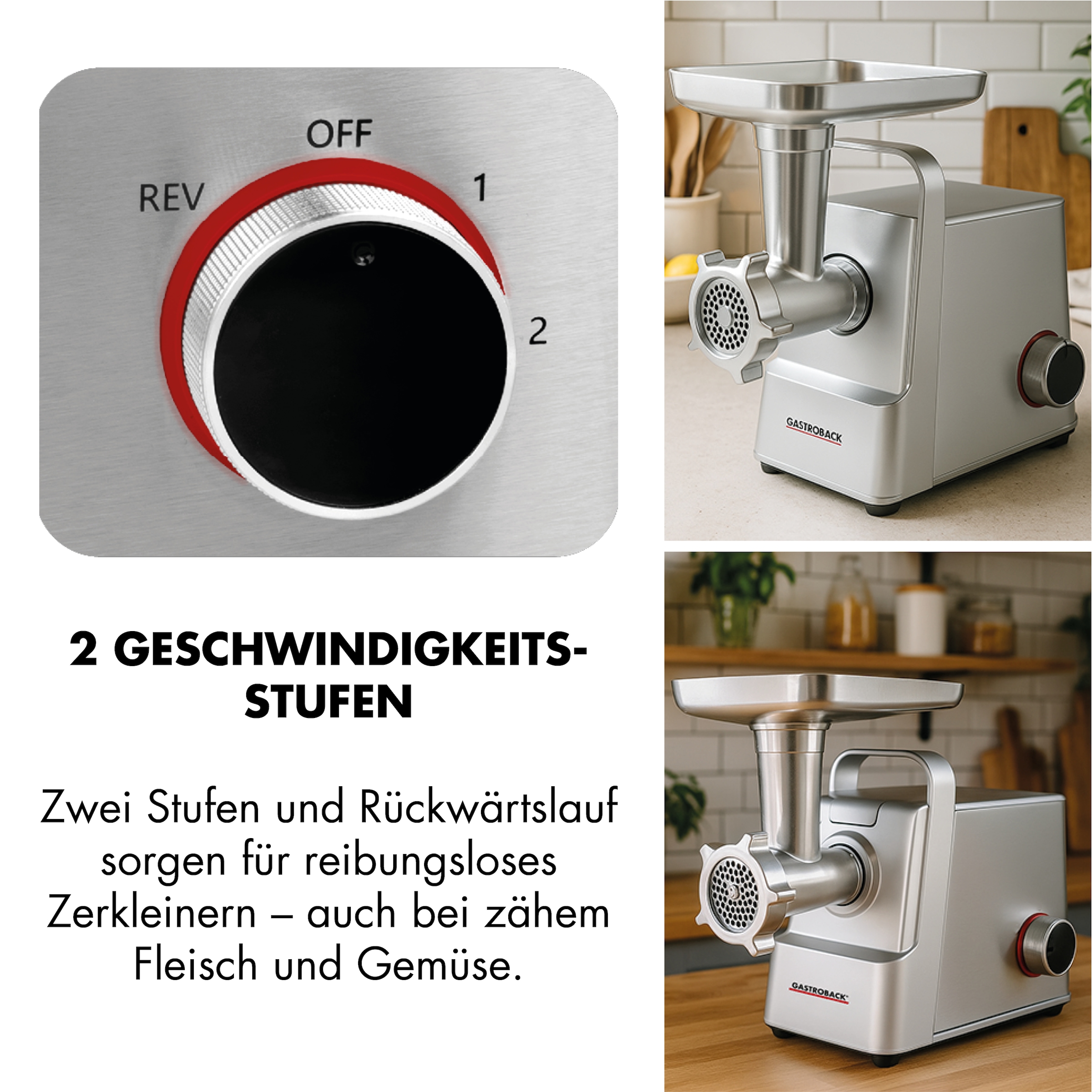 Gastroback Fleischwolf »Design Fleischwolf 6-in-1 Plus« inklusive Burger-Presse