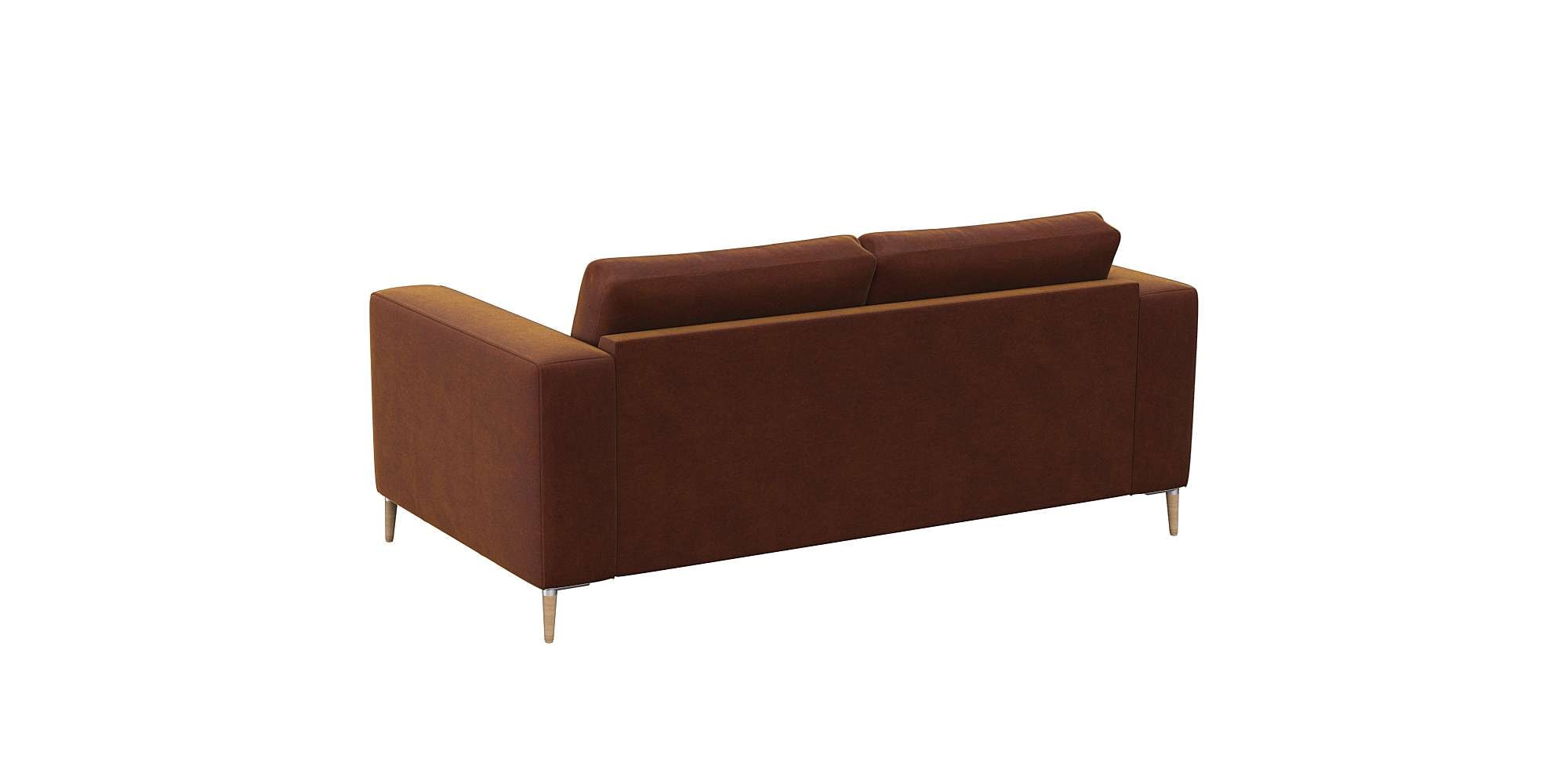 FLEXLUX 2-Sitzer »Fiore Designsofa, bequem und komfortabel durch hochwertigen Sitzaufbau«, breite Armlehnen, Kaltschaum, Füße Alu+ Eiche