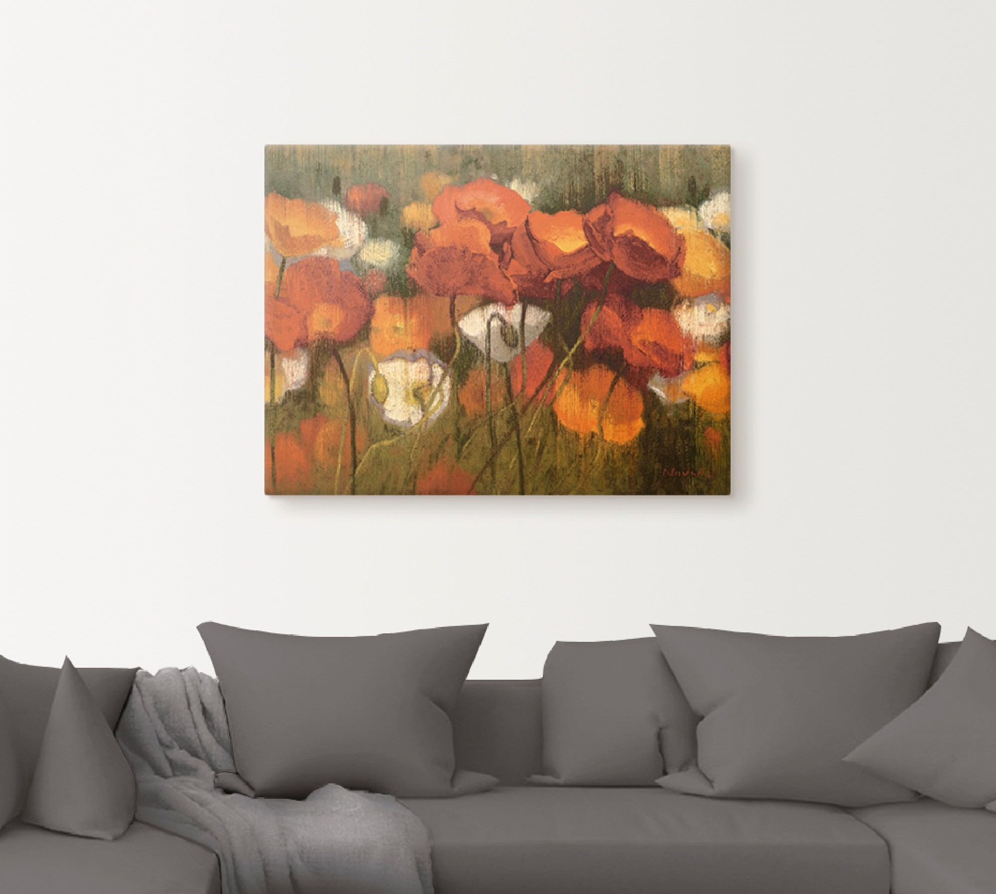 Artland Wandbild »Das starke Rot II«, Blumenwiese, (1 St.), als Leinwandbil günstig online kaufen