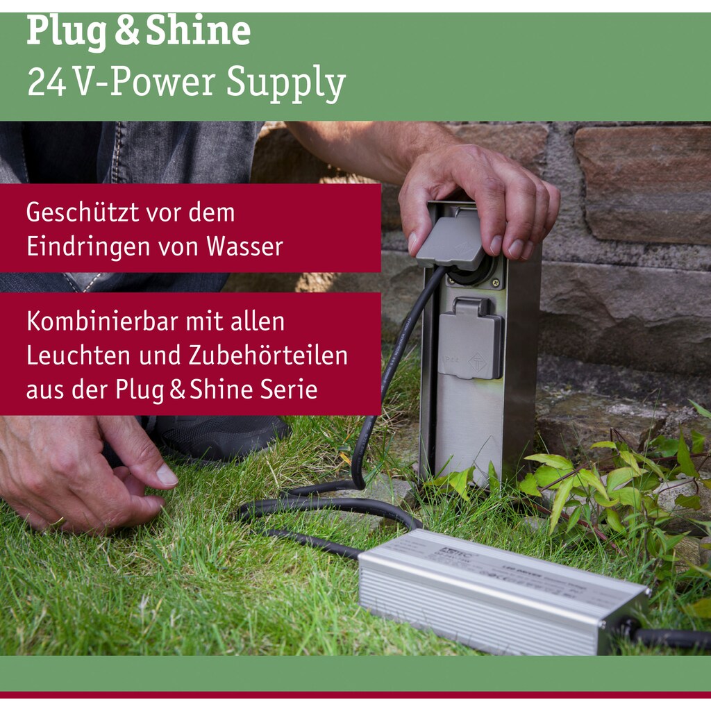 Paulmann Trafo »Outdoor Plug & Shine Power Supply Silber Alu«, (Packung, 1 St.), IP67 230/24V DC 75W