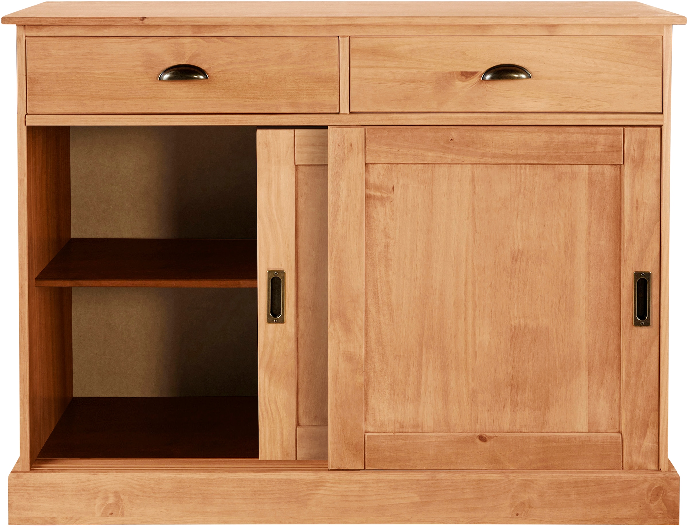 Home affaire Sideboard »Schröder«, Kommode, 2 Schiebetüren, 2 Schubkasten, aus massivem Kiefernholz