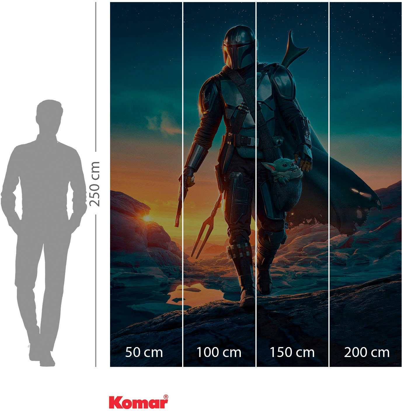 Komar Fototapete »Digitaldruck Vlies - The Mandalorian Gunslingers - Größe 200 x 250 cm«, bedruckt, Kinderzimmer