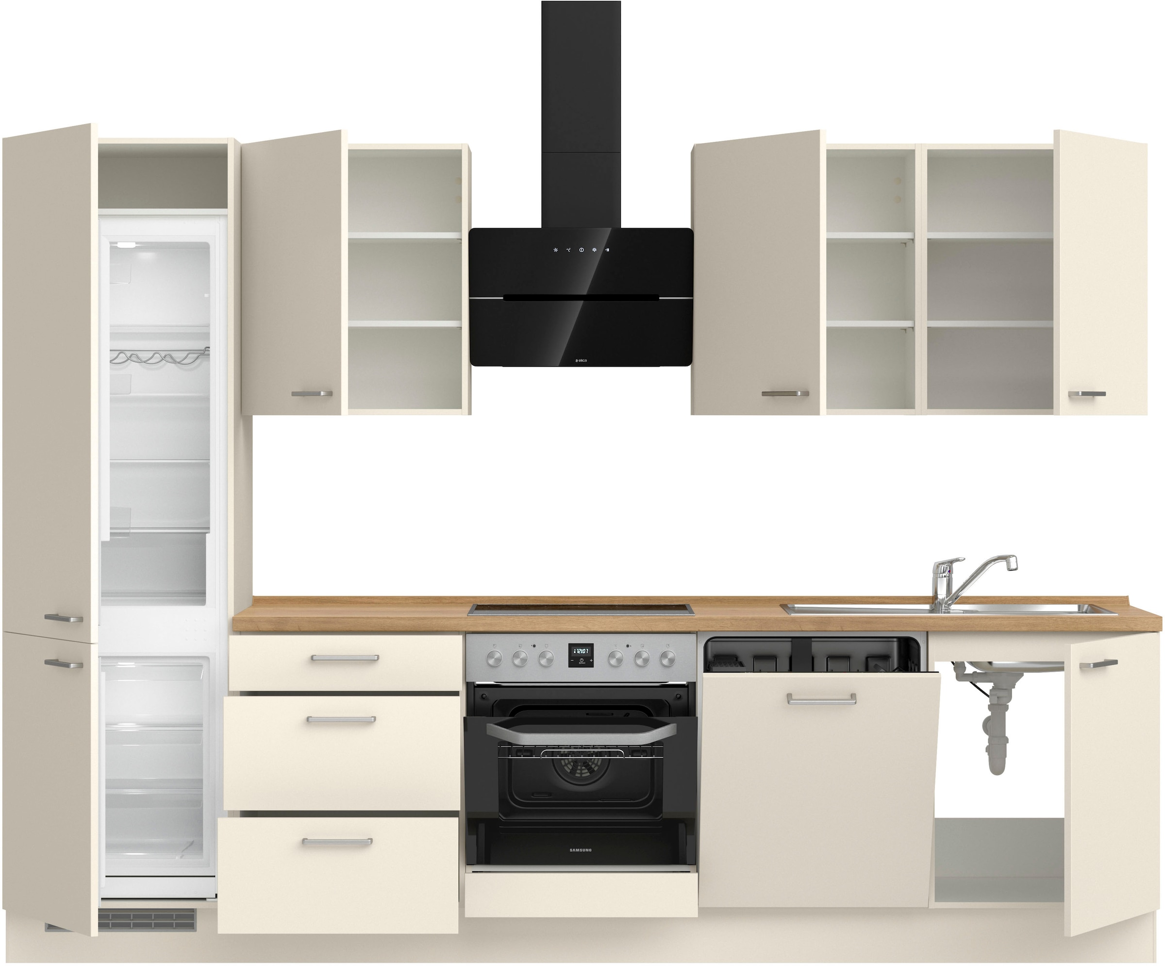 nobilia® Küchenzeile »"Touch II"«, vormontiert, Ausrichtung wählbar, Breite 300 cm, wahlw. mit E-Geräten