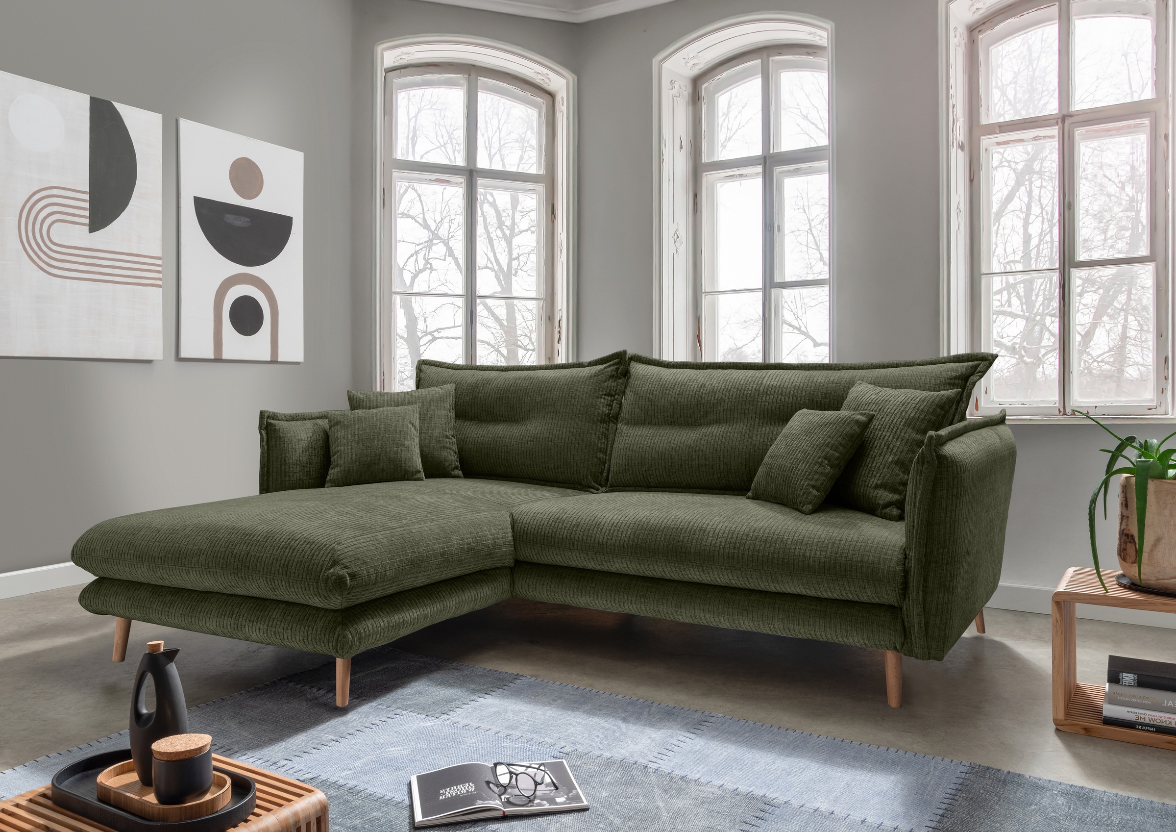 INOSIGN Ecksofa »Lazio modern und bequem, schmale Armlehnen, tolle Detailve günstig online kaufen
