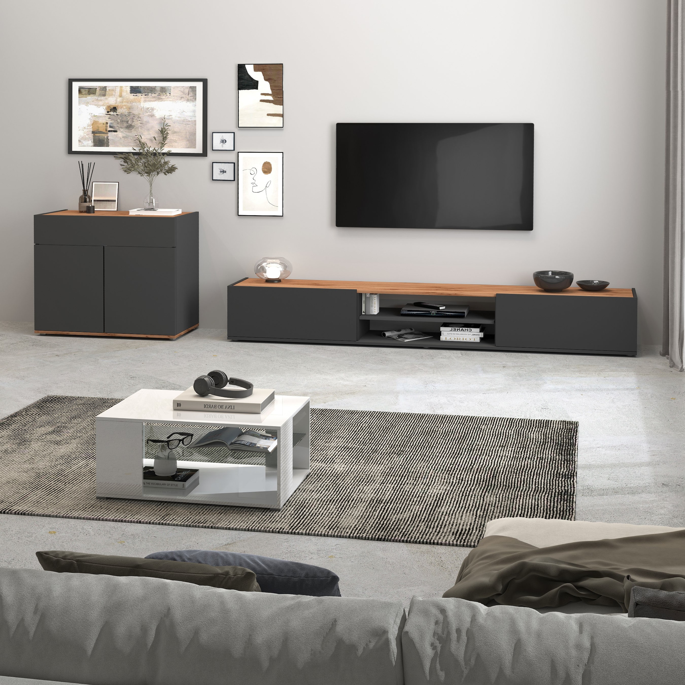 INOSIGN Sideboard »Garda, Kommode, Schrank, Kredenz«, 2 Türen, 1 Schublade,grifflos Breite 80,9 cm