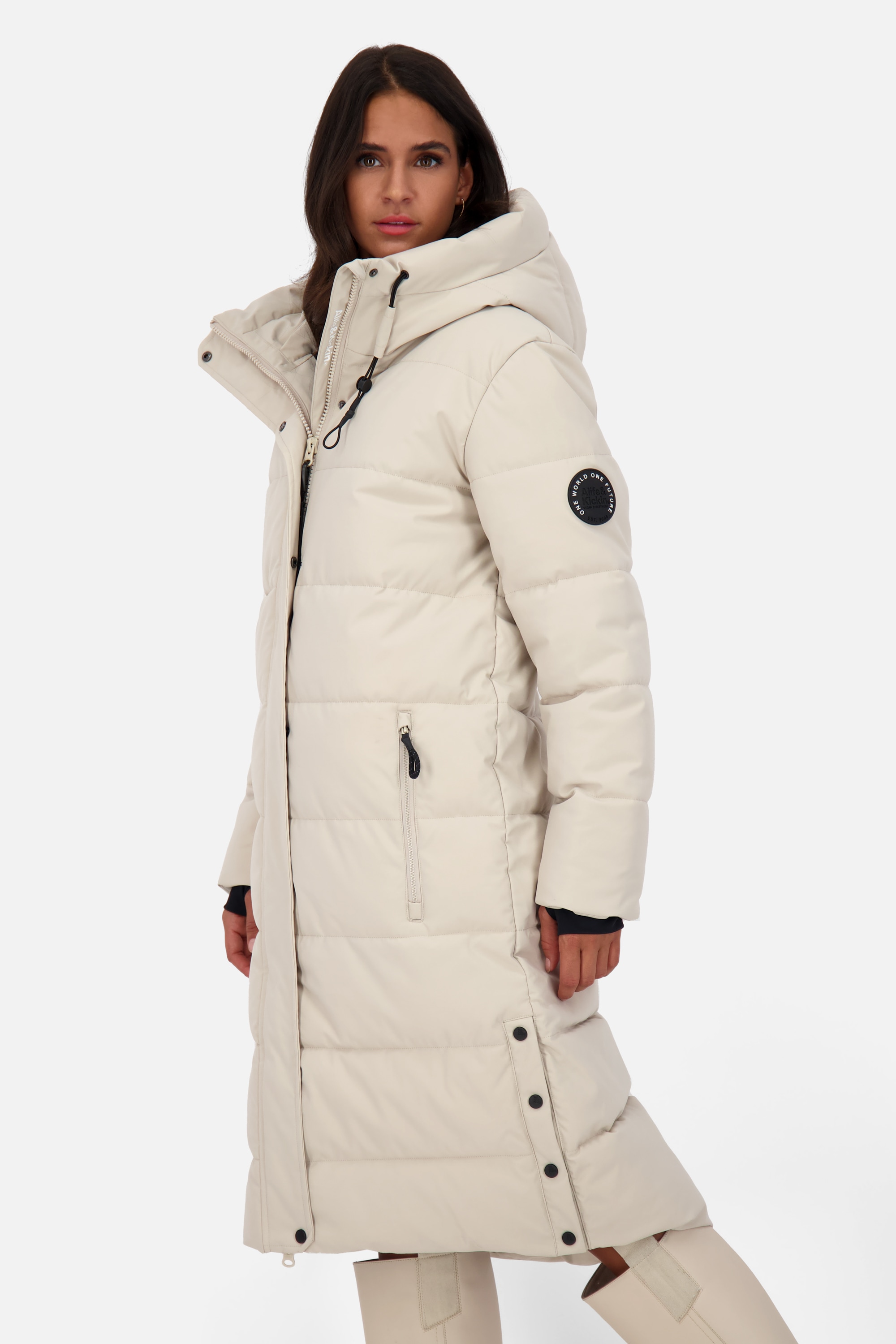 Alife & Kickin Steppjacke »Damen KatiaAK A«, mit Kapuze, Langer Wintermantel mit großer Kapuze und regulierbarer Beinfreiheit