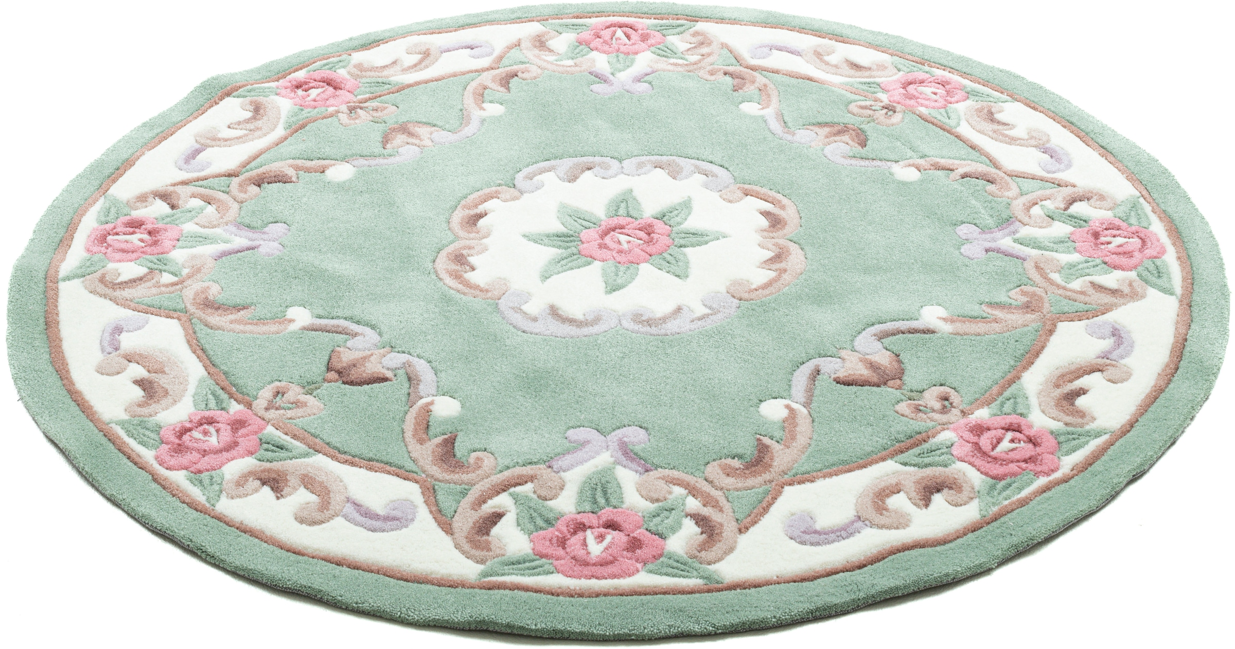 THEKO Teppich »Ming« rund 14 mm Höhe hochwertiges Acrylgarn, ideal im Wohnzimmer & Schlafzimmer