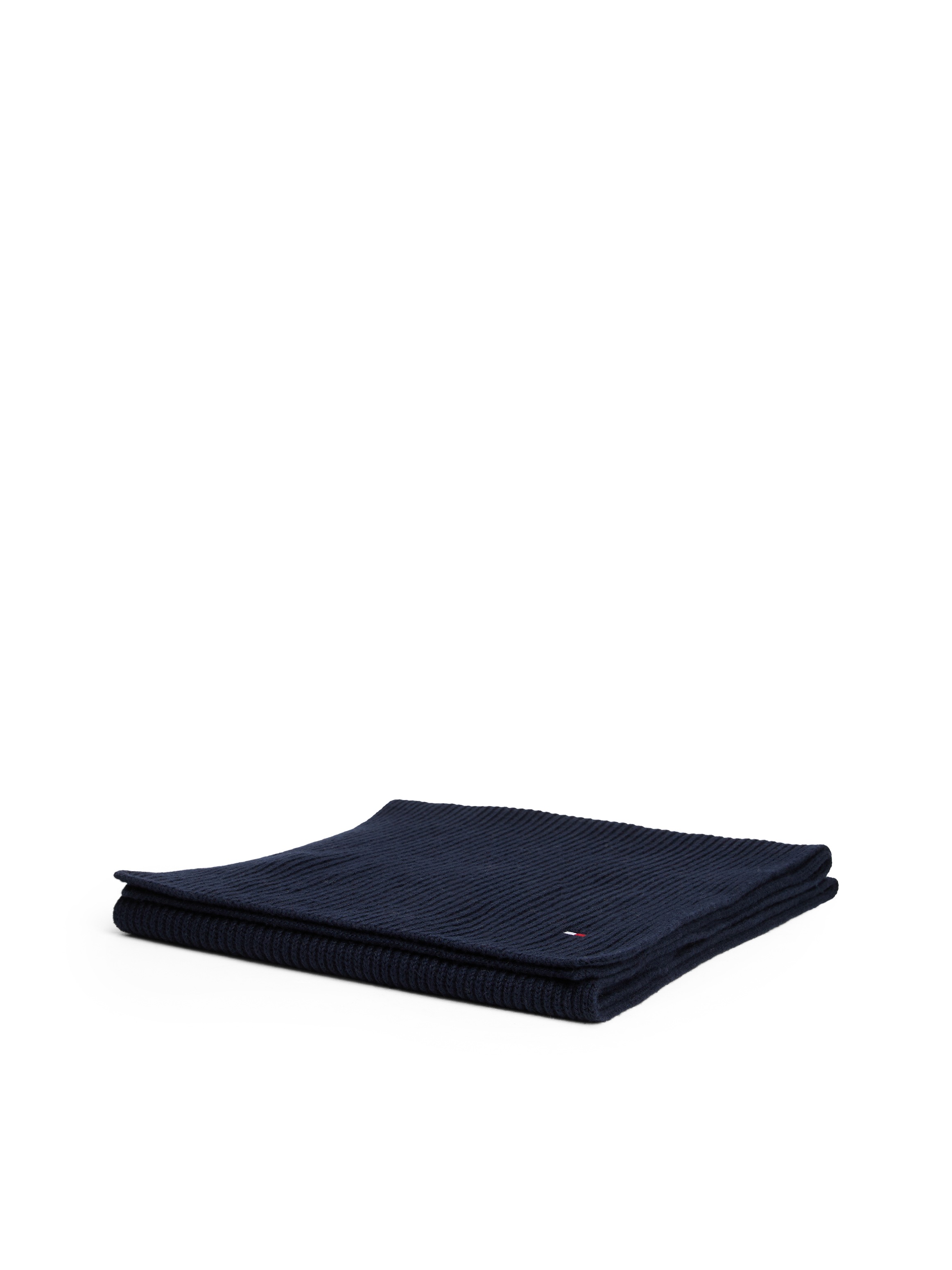 Tommy Hilfiger Strickschal »TH FLAG PIMA COTTON CASH SCARF« mit Logostickerei, mit Kaschmiranteil Unisex
