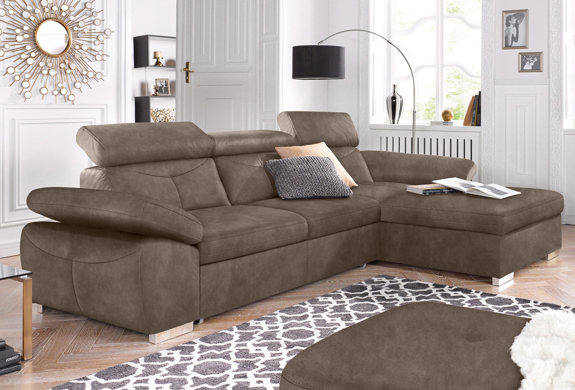 exxpo - sofa fashion Ecksofa »Spring, super bequem, mit Armteil- und Kopfte günstig online kaufen