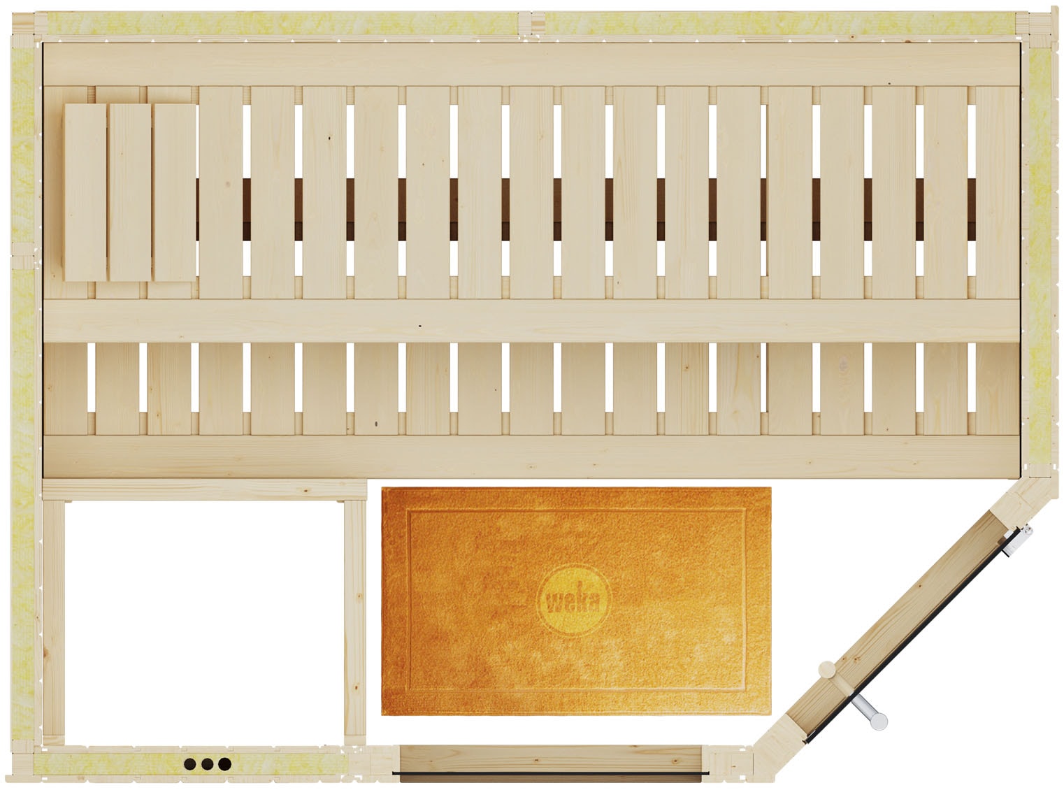 weka Sauna »Element-Ecksauna VARBERG 1« vorgefertigte Elemente, Fensterelement, moderne Ganzglastür