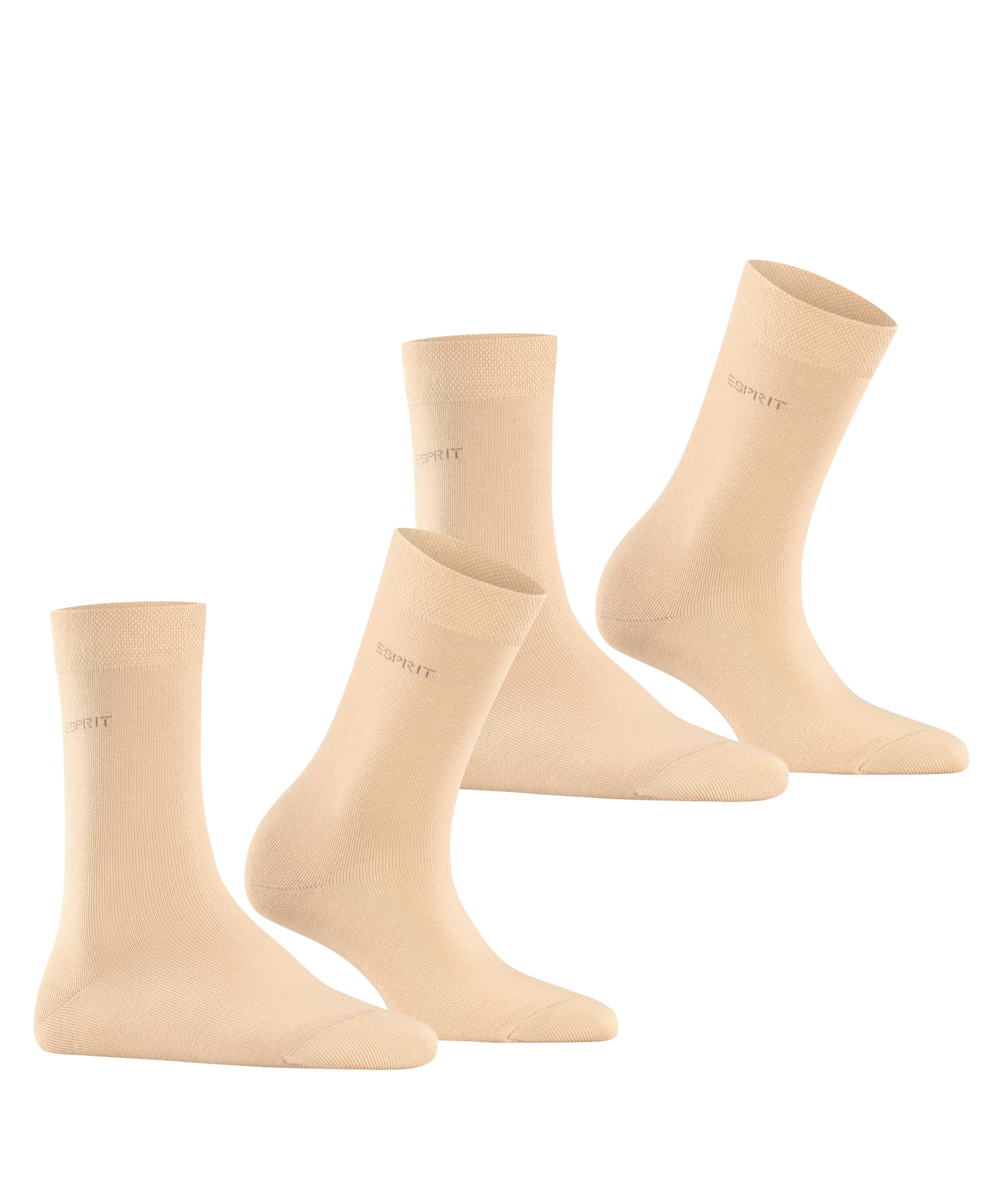Esprit Socken »Basic Easy«, (2 Paar), ohne einschneidendes Bündchen, Basic-Socke, Uni-Strümpfe