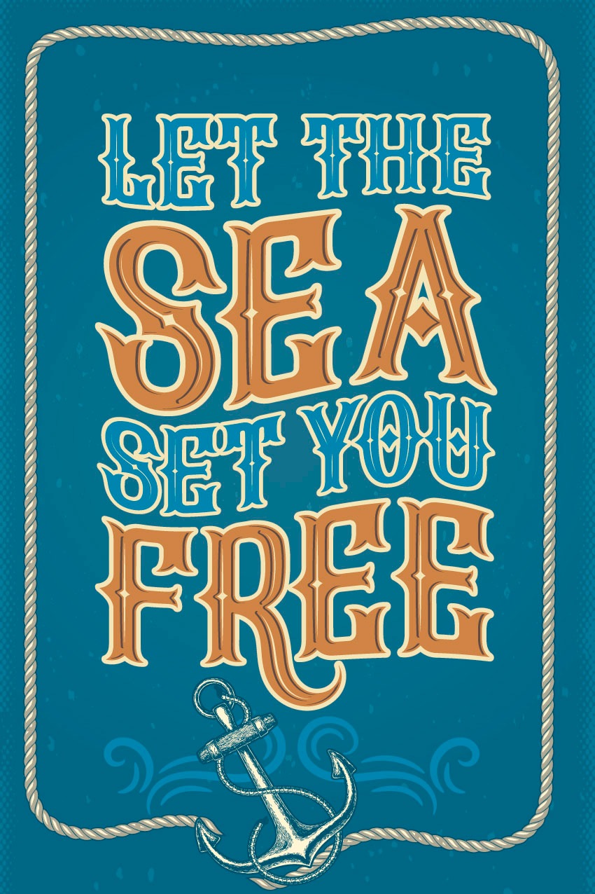 queence Metallbild »Free Sea« Schriftzug   Schriftzüge 1 Stk. tlg. Stahlsch günstig online kaufen