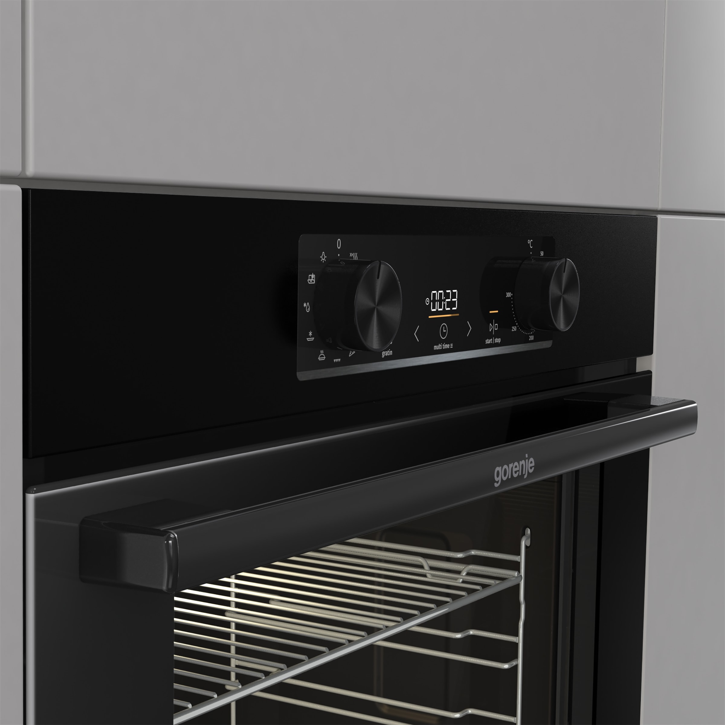 GORENJE Einbaubackofen »BO 6735 E02BKOT« mit Teleskopauszug nachrüstbar mit ecoClean Pizzafunktion mit 300 °C – perfekt für Pizza, Focaccia und mehr!