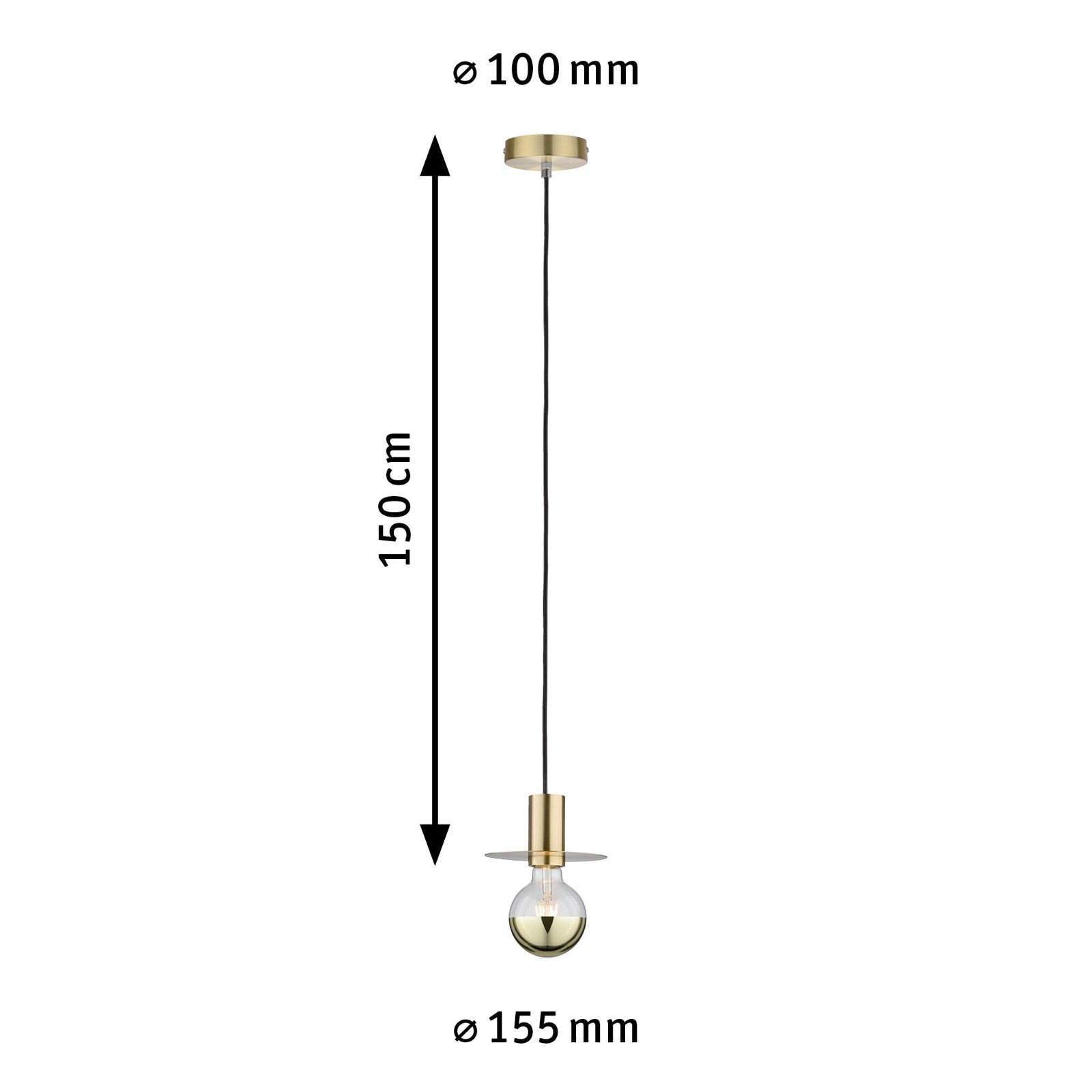 Paulmann Pendelleuchte »Neordic Stian max. 1x60W Messing gebürstet 230V Metall«, 1 flammig, Leuchtmittel E27 | ohne Leuchtmittel, E27