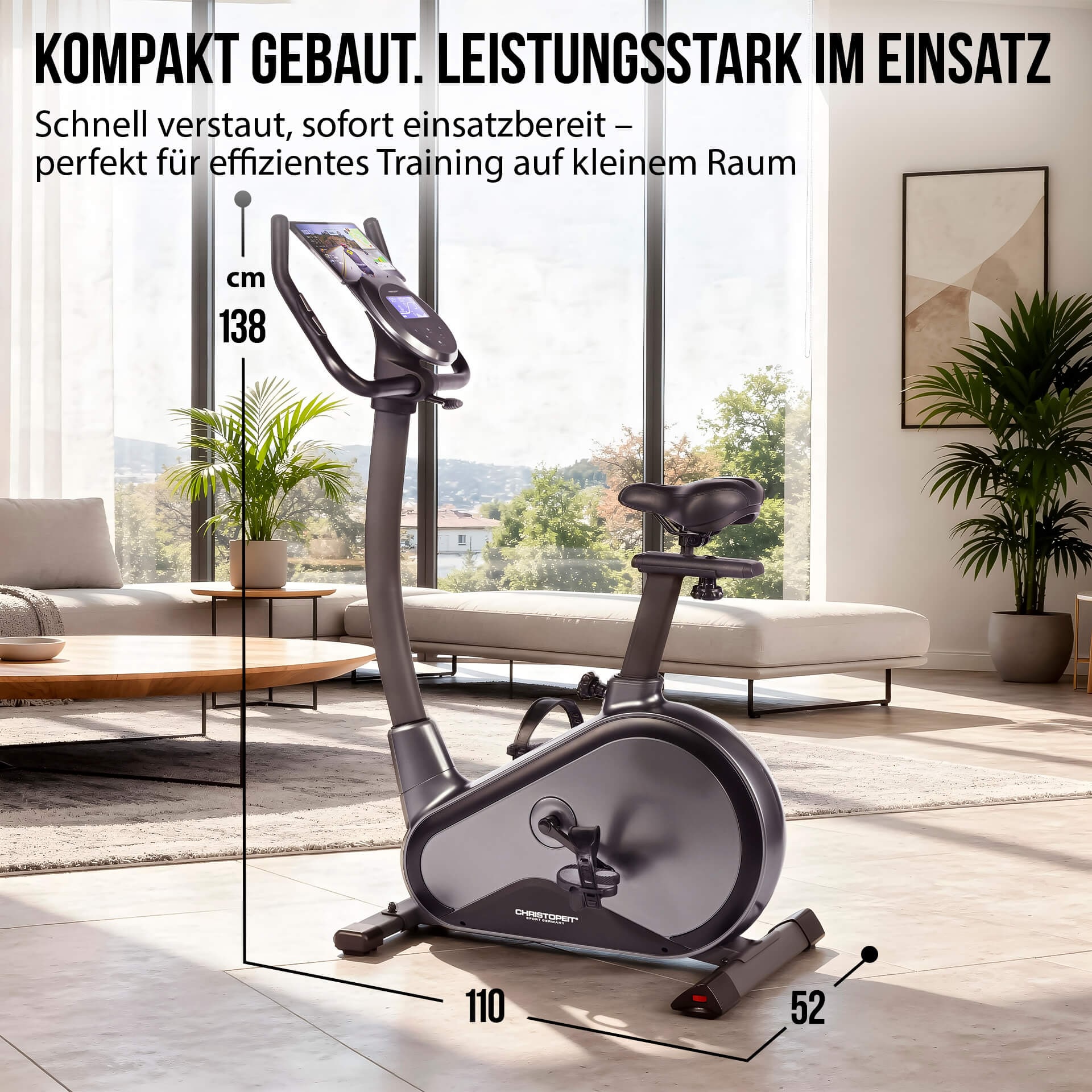 Christopeit Sport® Ergometer »EM 8000« 150 kg max. Benutzergewicht, Fahrrad, 32 Widerstandsstufen