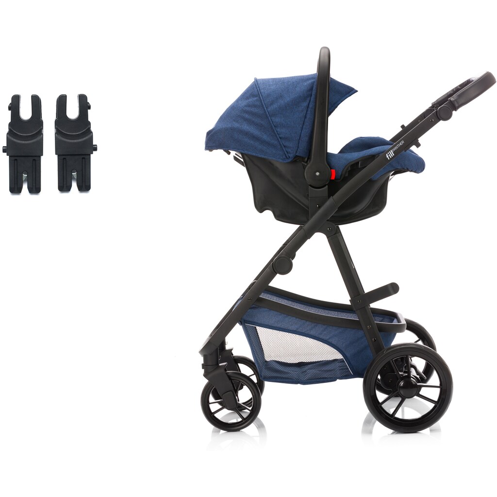 Fillikid Kombi-Kinderwagen »Panther, blau/melange«, 22 kg