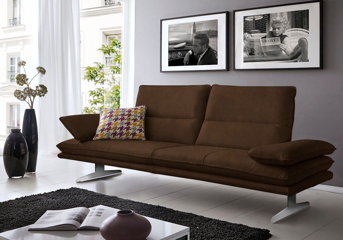 W.SCHILLIG 2,5-Sitzer »broadway Designsofa mit hohem Sitzkomfort« Sitztiefenverstellung, Kopfteil- & Seitenteilverstellung, Breite 236cm