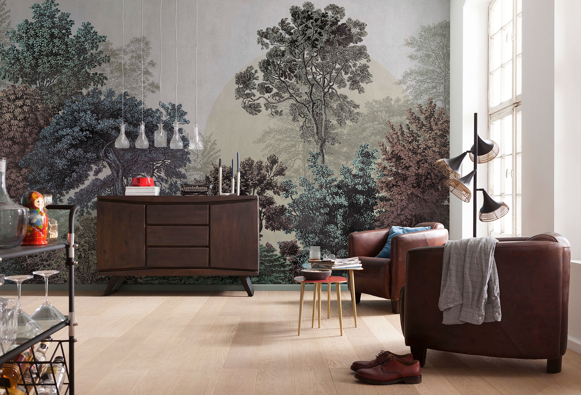 Komar Vliestapete »Digitaldruck Vlies - Bois Brumeux - Größe 400 x 250 cm«, bedruckt, Wohnzimmer, Schlafzimmer