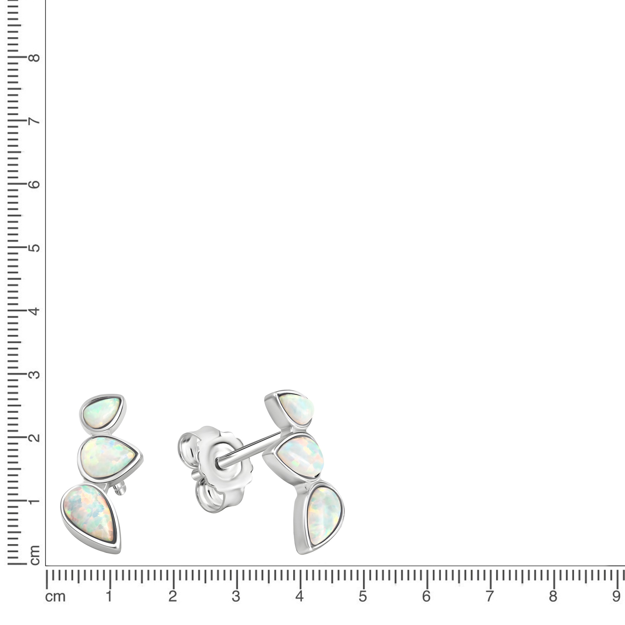 Vivance Paar Ohrstecker »925/- Sterling Silber rhodiniert synth. Opal«