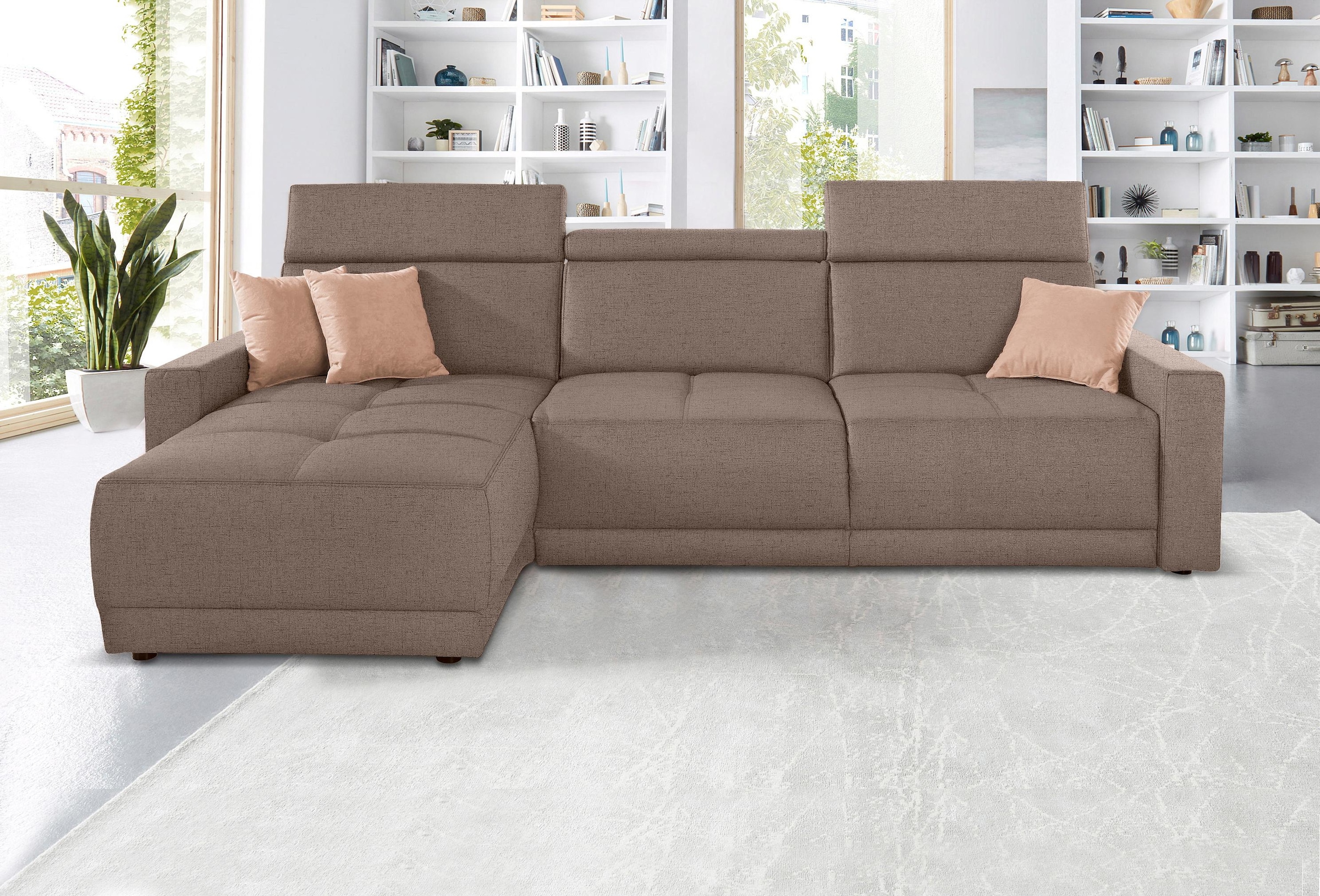 DOMO collection Ecksofa »Ava L-Form«, mit Recamiere, Federkern wahlweise mit Kopfteilverstellungen