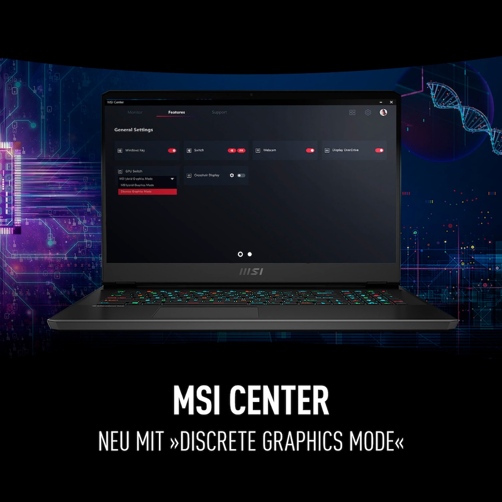 MSI Notebook »GP76 Leopard 11UG-240«, (43,9 cm/17,3 Zoll), Intel, Core i7, RTX,™ 3070, 1000 GB SSDKostenloses Upgrade auf Windows 11, sobald verfügbar