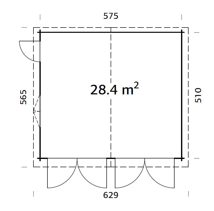 Palmako Garage »Roger«, BxTxH: 629x565x310 cm, mit Holztor, hellbraun