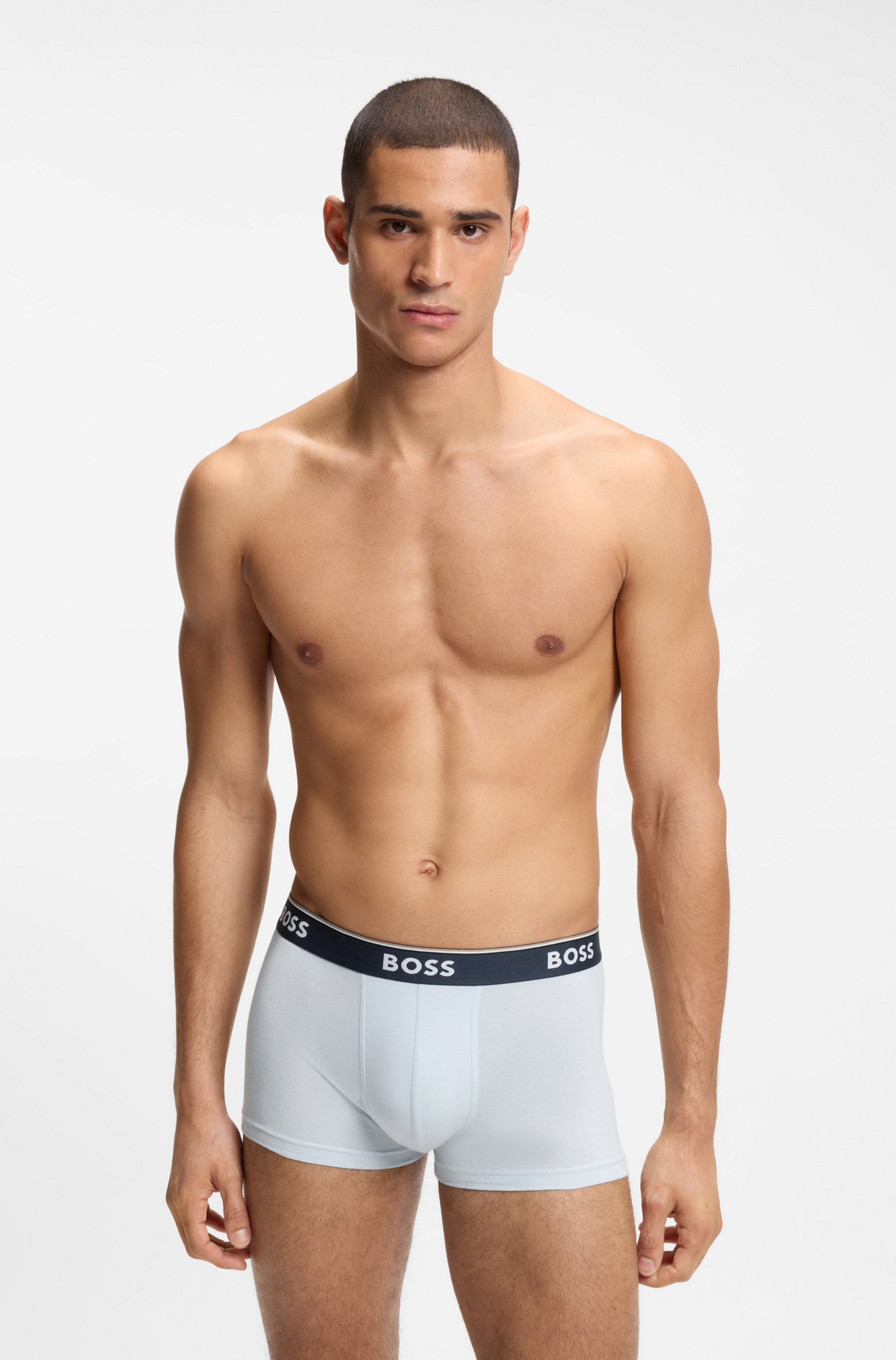 BOSS Trunk Packung, 3 Stk. aus Stretch-Baumwolle mit Logo-Bund, mittlere Bundhöhe