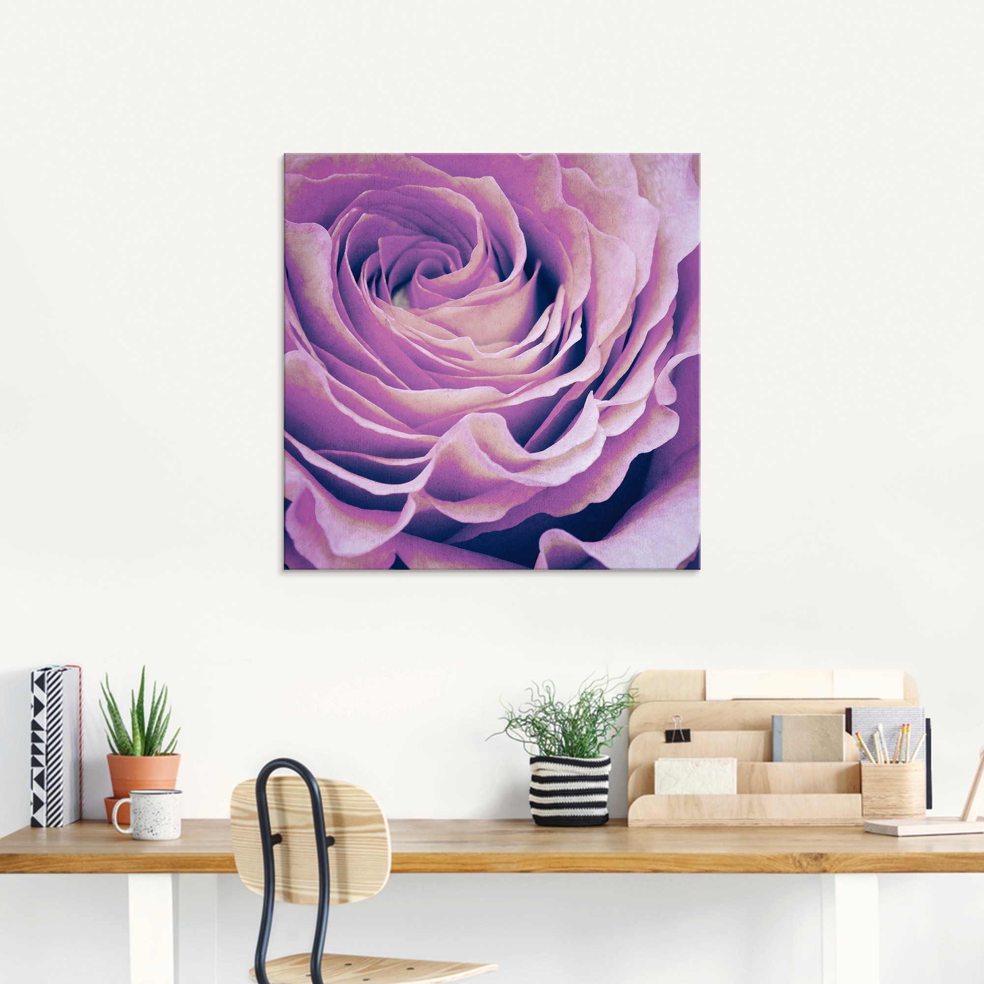 Artland Glasbild »Lila Rose«, Blumen, (1 St.), in verschiedenen Größen